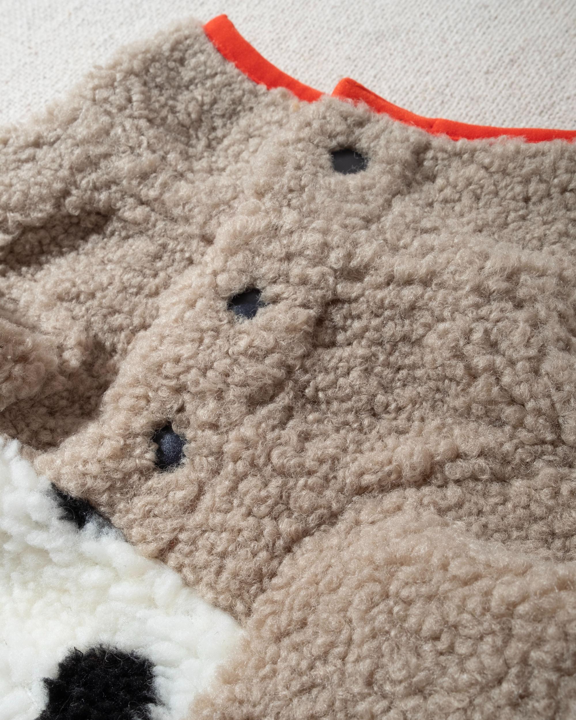 Shiba Polka Dot + Coral Sherpa Dog Pullover - Image 4