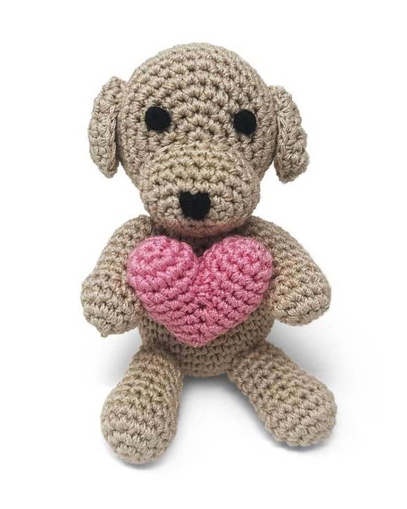 Love You More Crochet Puppy Dog Toy