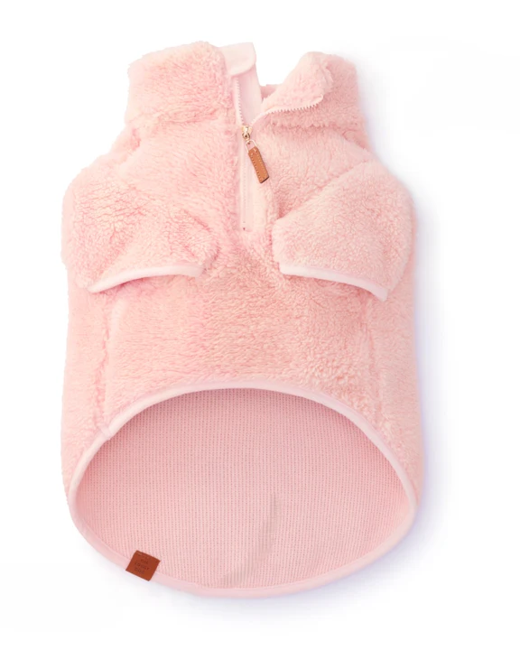 Snuggle Season Pink Sherpa Dog Jacket - Image 3