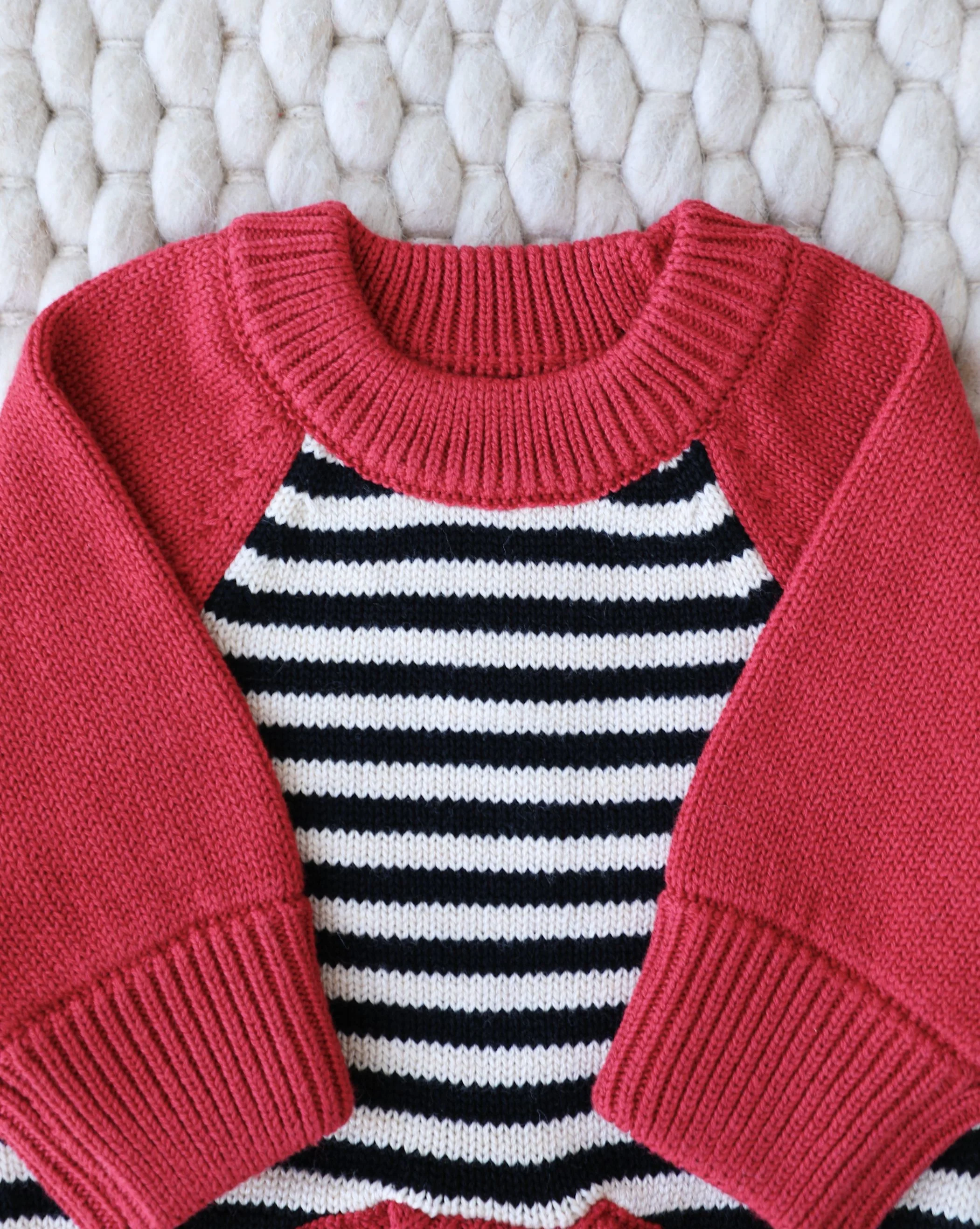 Bookworm Red Colorblock Sweater - Image 4