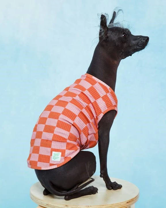 Marmalade Pink + Red Check Pet Tank