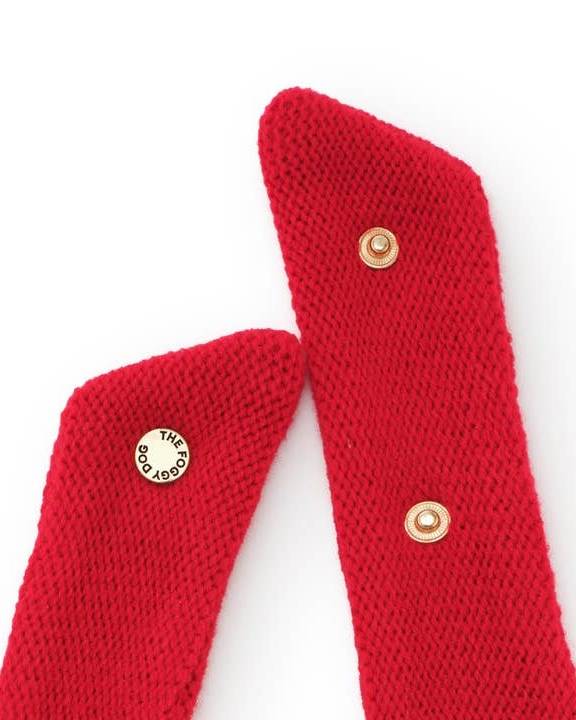 Total Sleigh Red Cable Knit Dog Bandana - Image 3