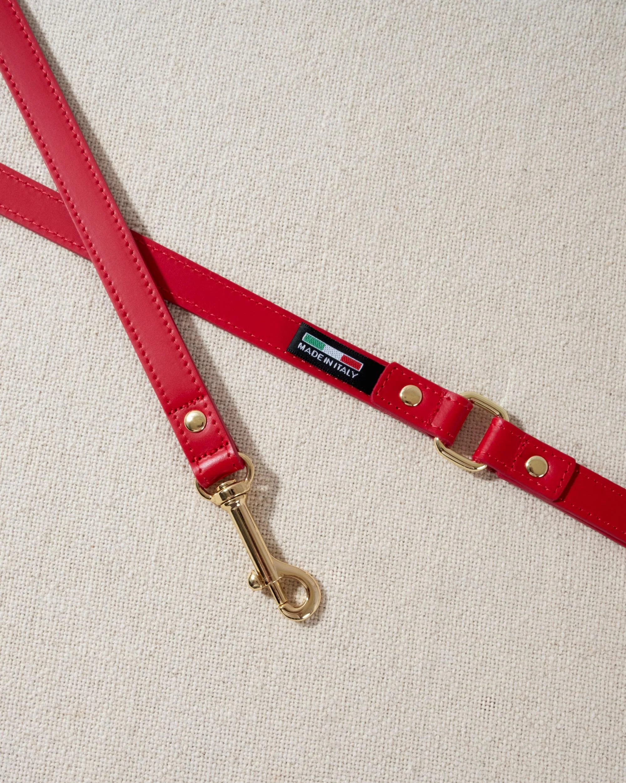 Nara Red Leather Dog Leash - Image 3