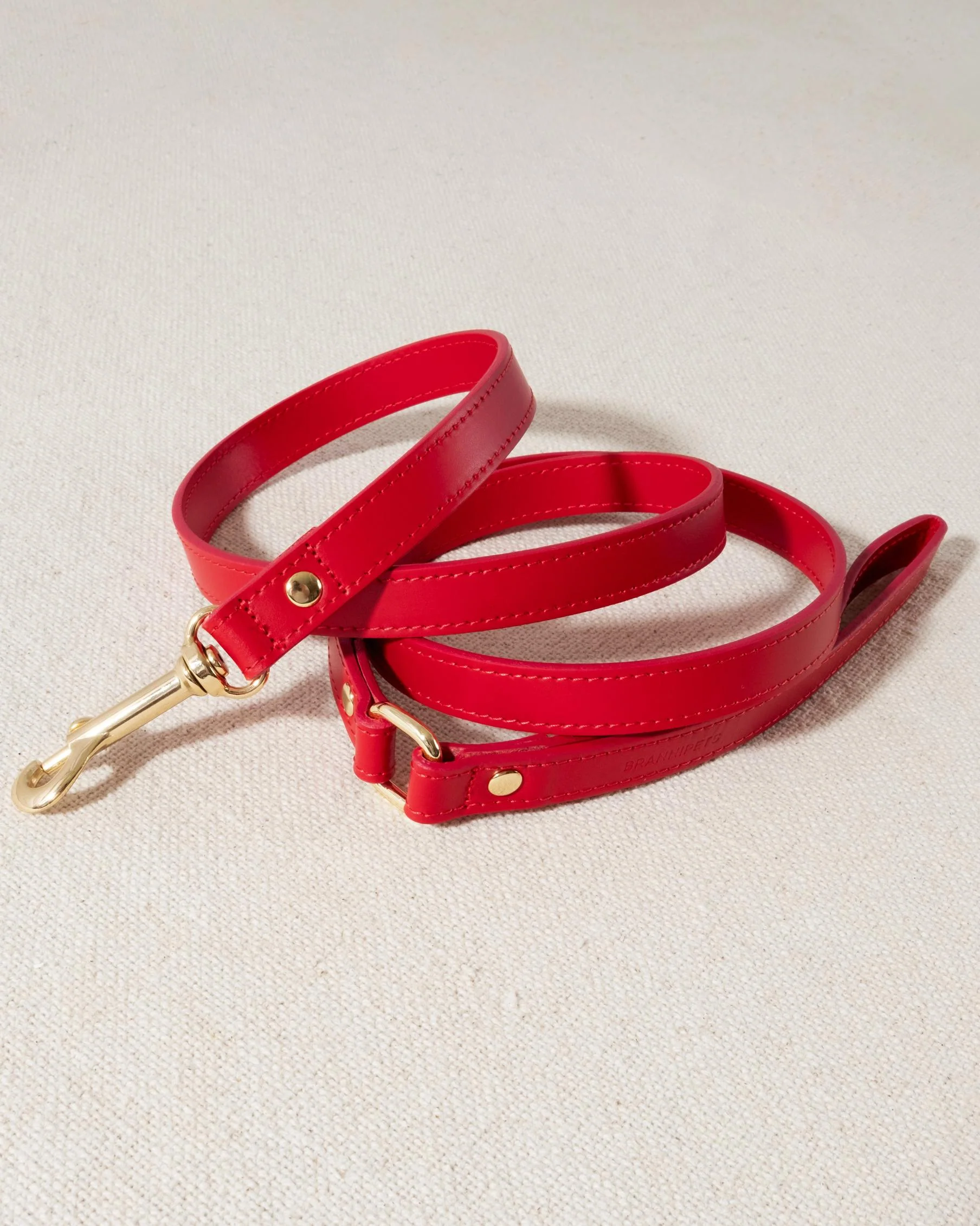 Nara Red Leather Dog Leash - Image 4