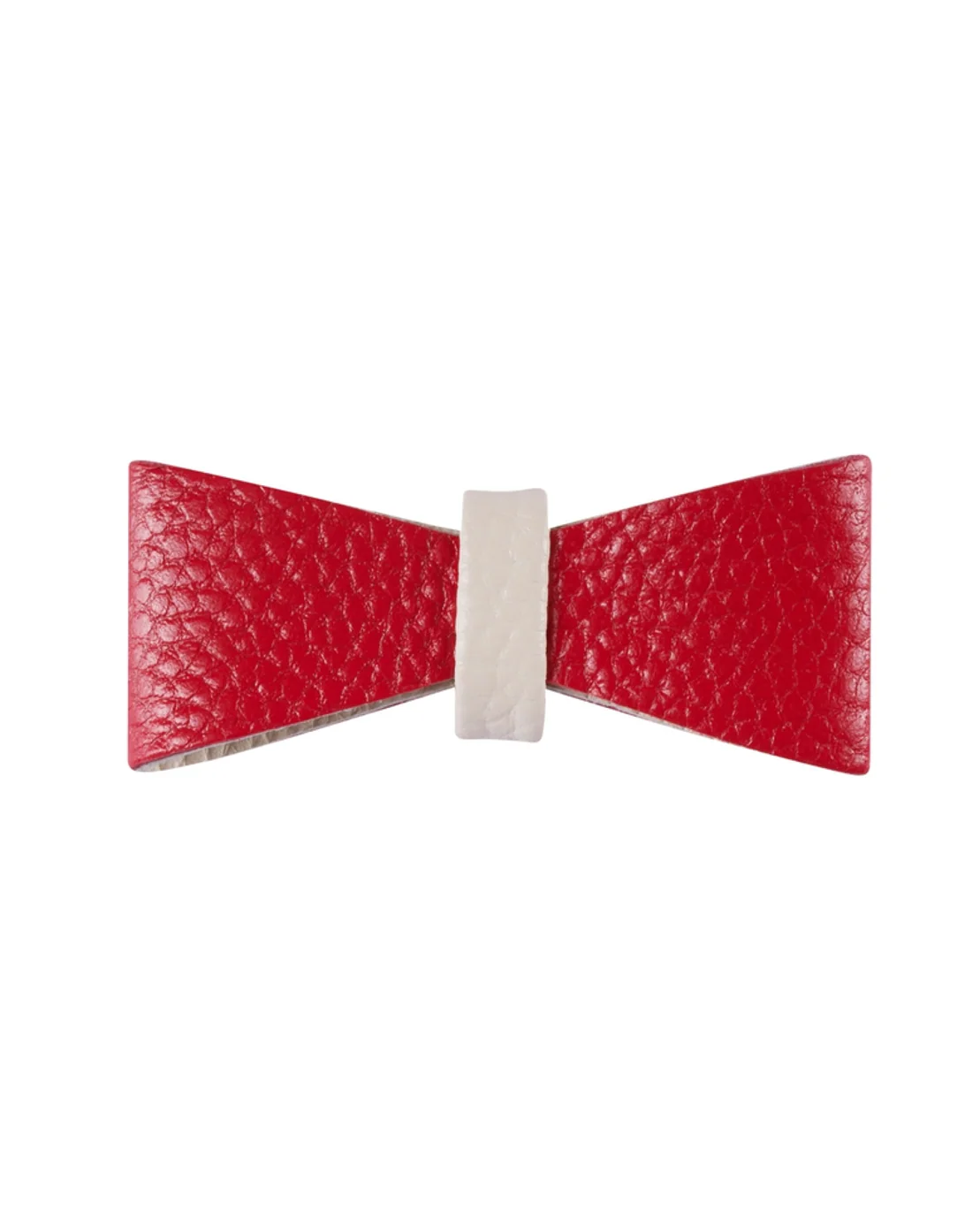 Demure Dog Red Leather Bow Tie
