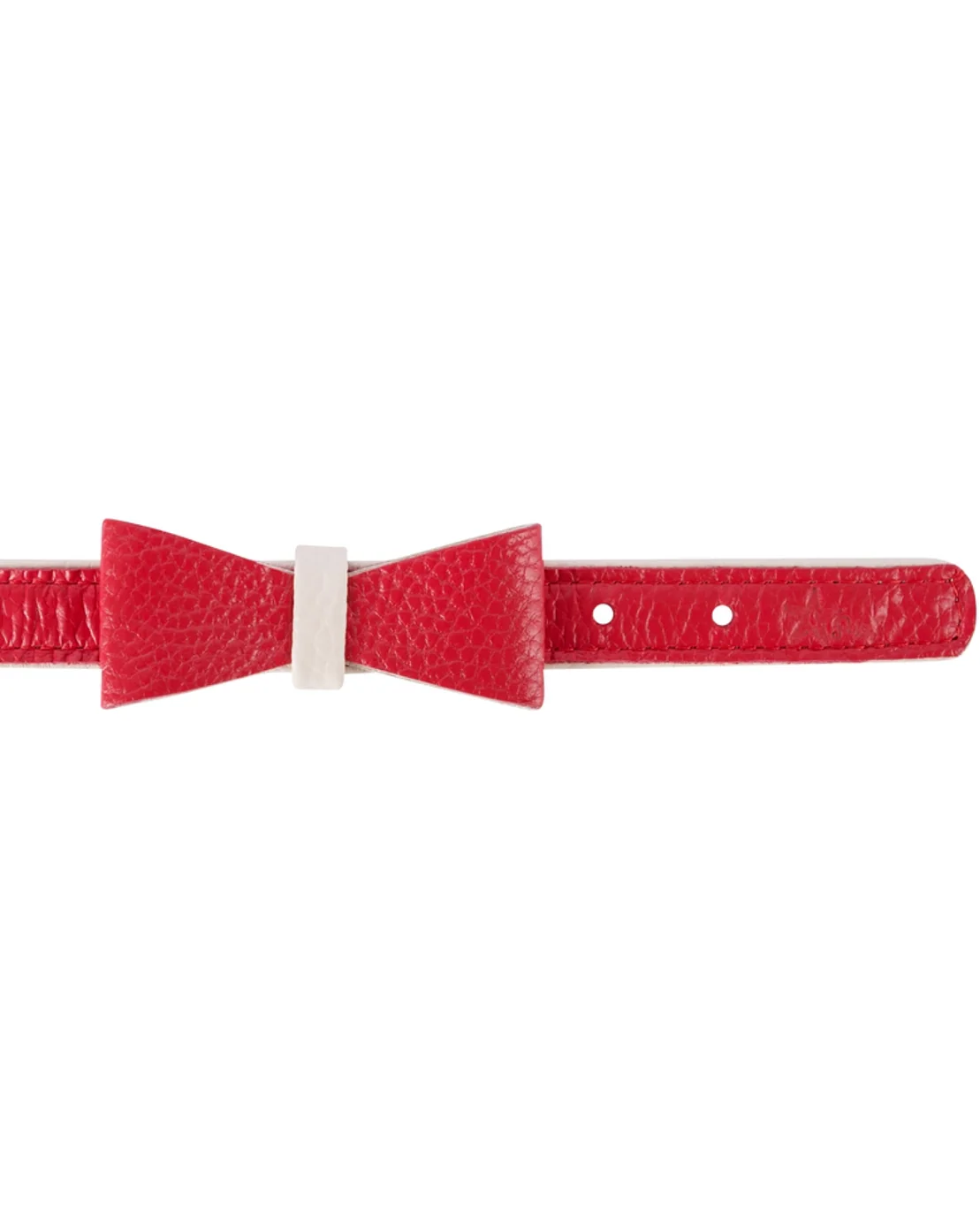 Demure Dog Red Leather Bow Tie - Image 3