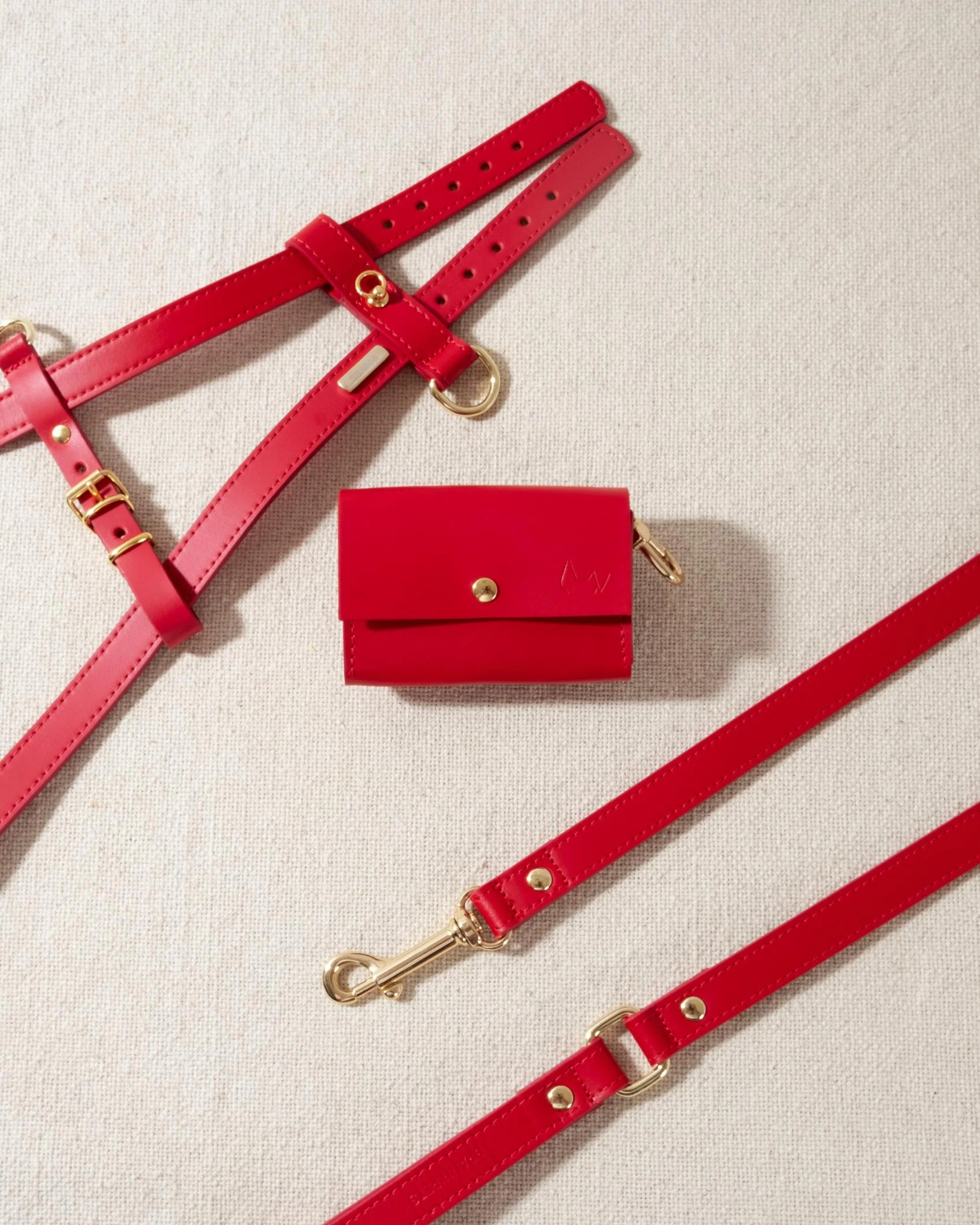 Rocco Red Leather Waste Bag Holder - Image 3