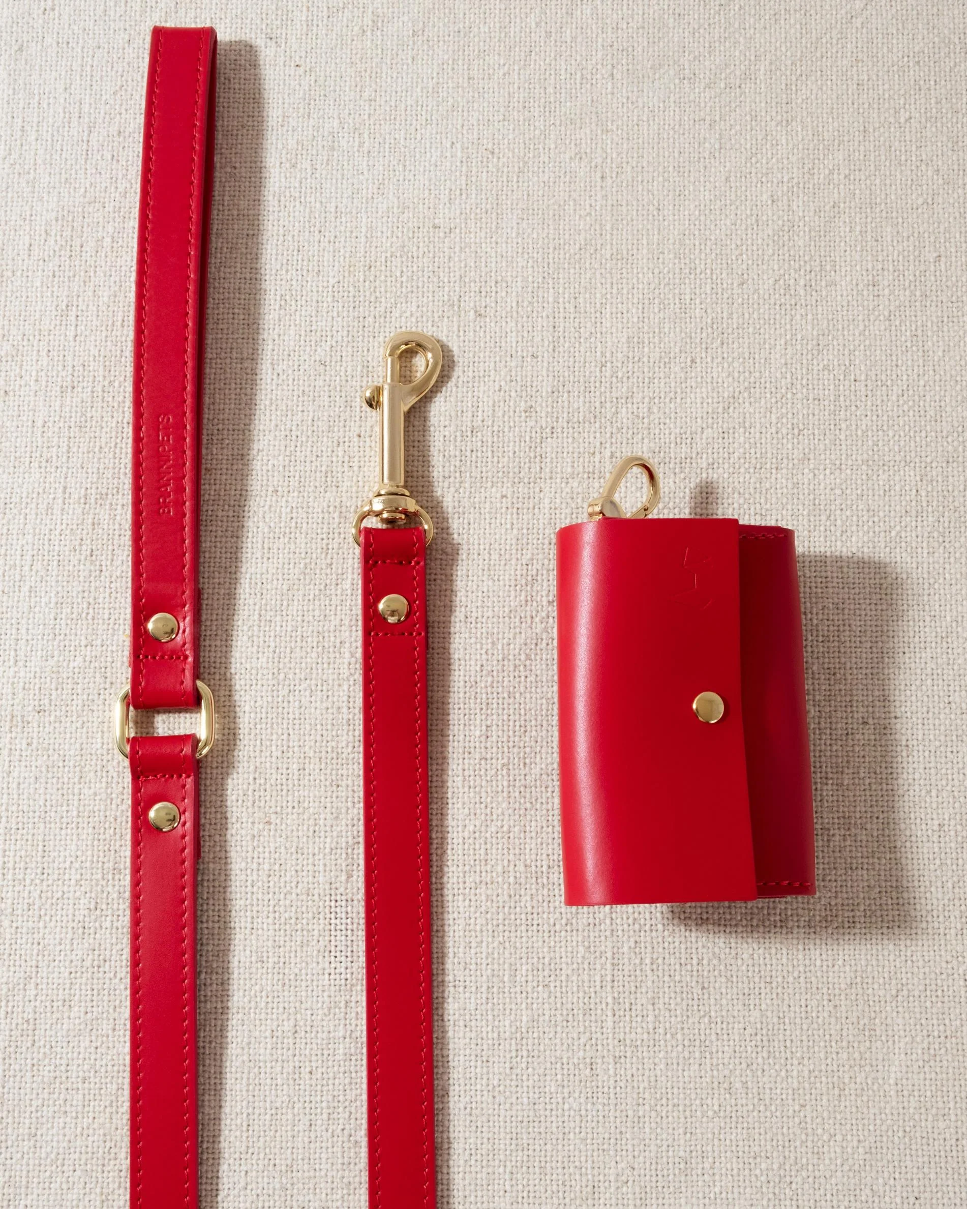 Rocco Red Leather Waste Bag Holder - Image 4