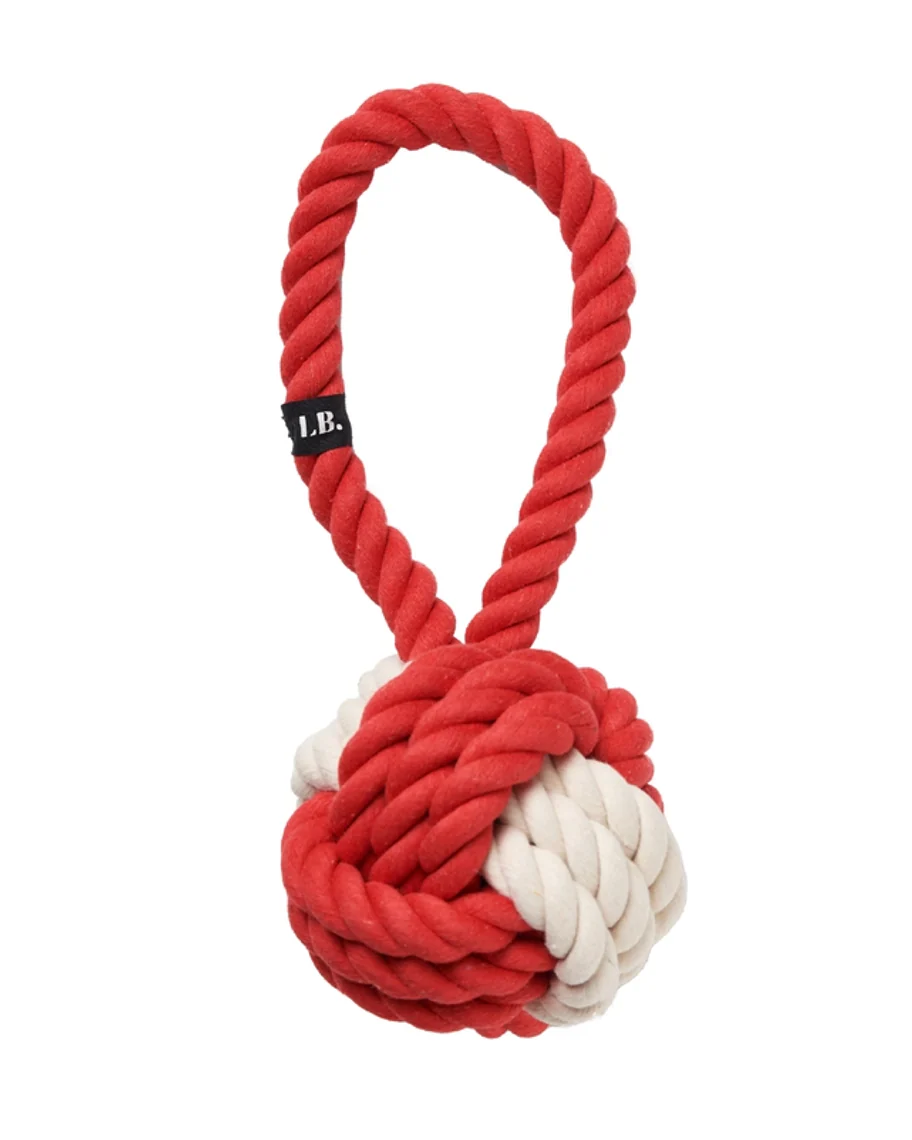 All Tied Up Red + White Rope Toy - Image 3