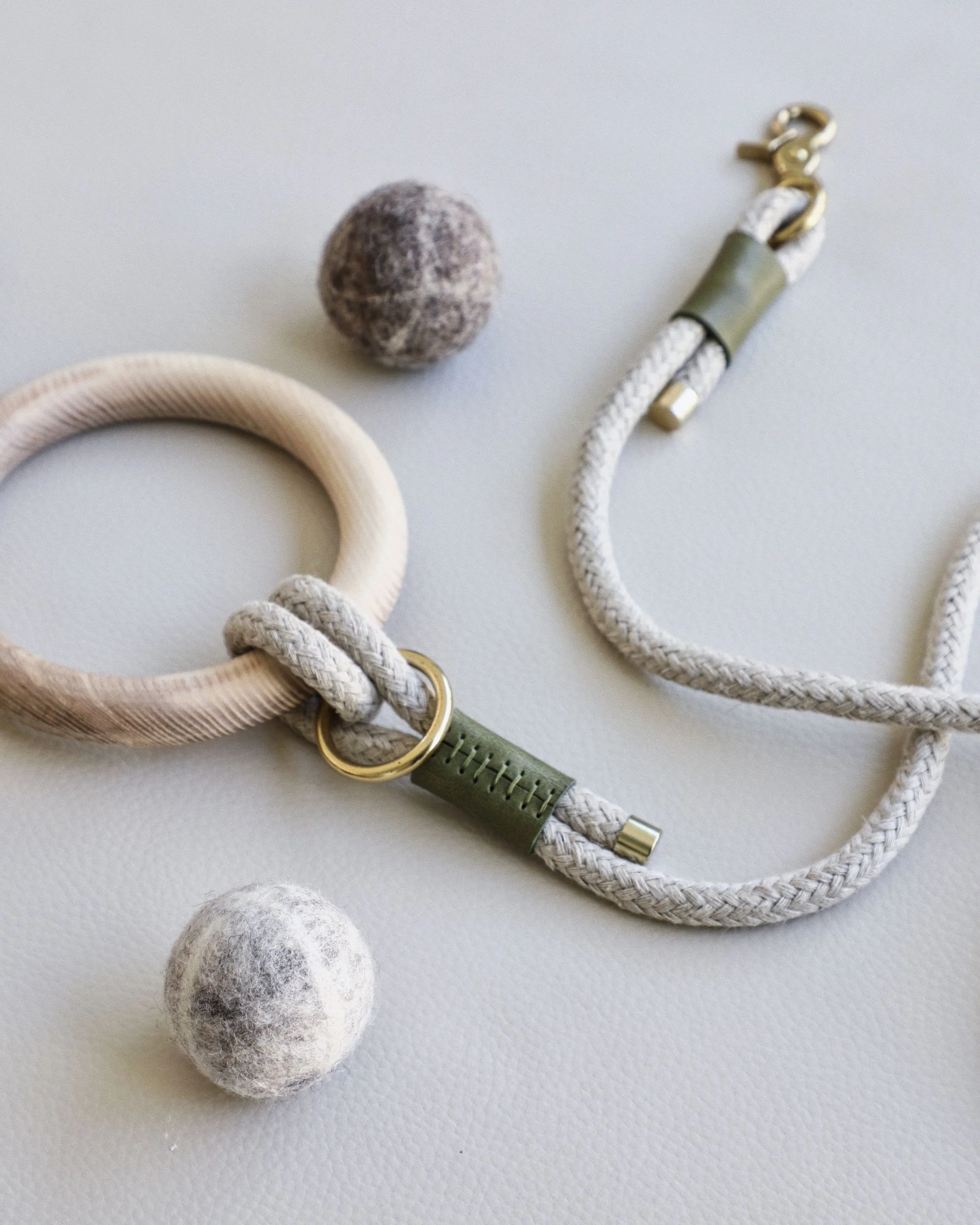 Band & Roll Rope Leash in Moss - Image 4