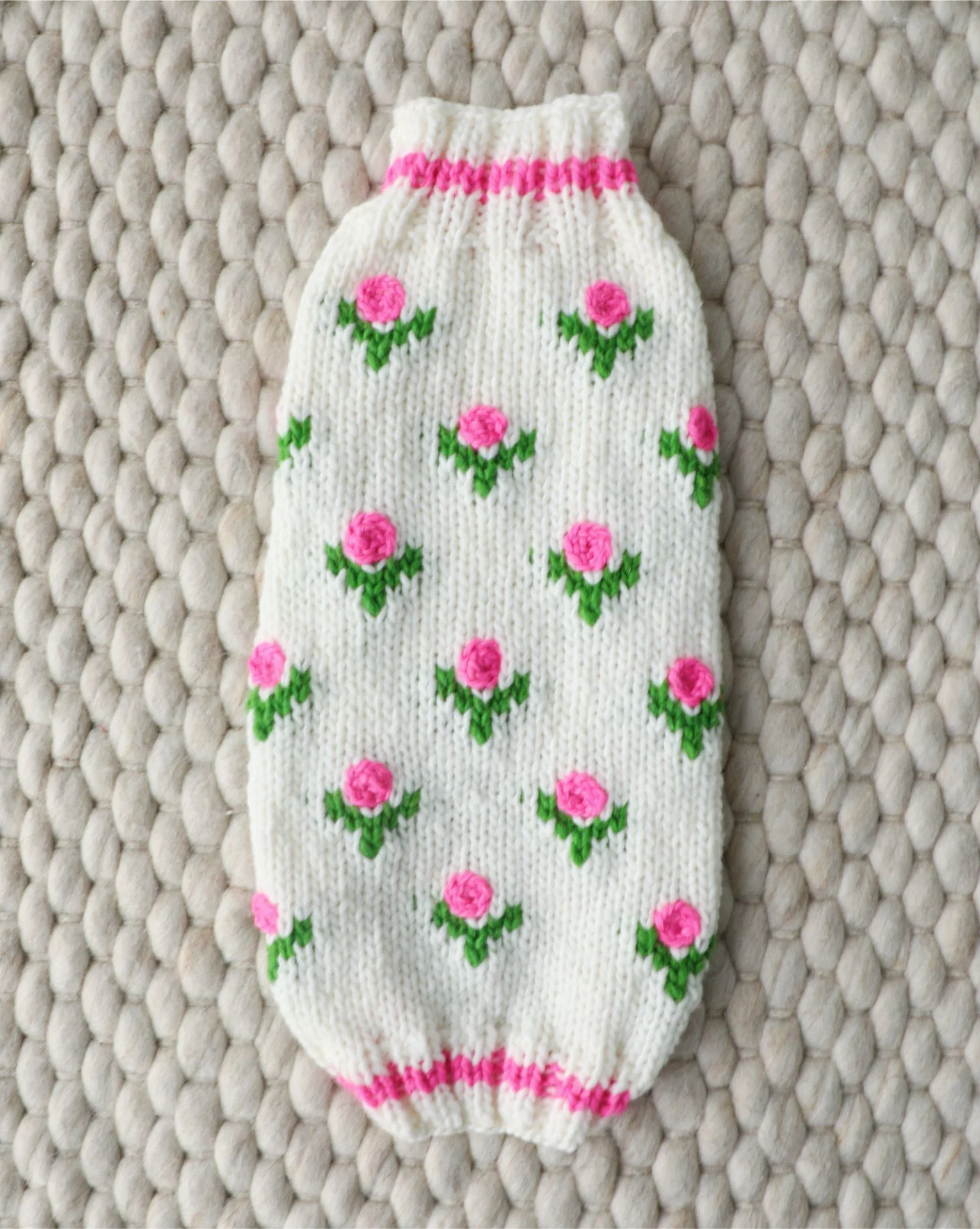 Fur-get Me Not Floral Knit Dog Sweater