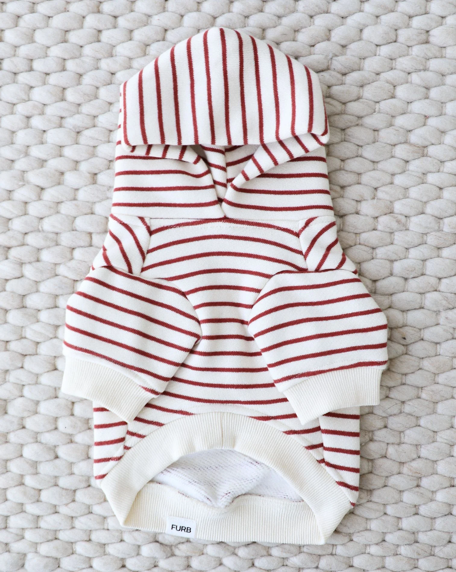 Ziggy Vintage Red Stripe Dog Hoodie - Image 3