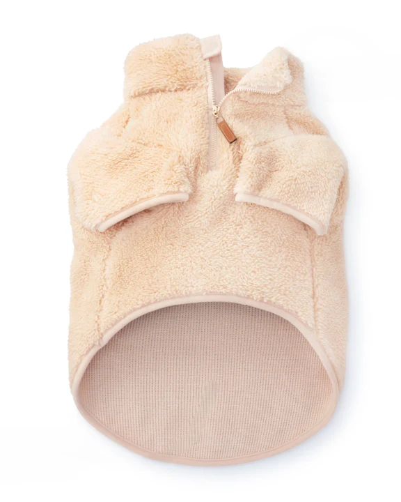 Snuggle Season Wheat Sherpa Dog Jacket - Image 2