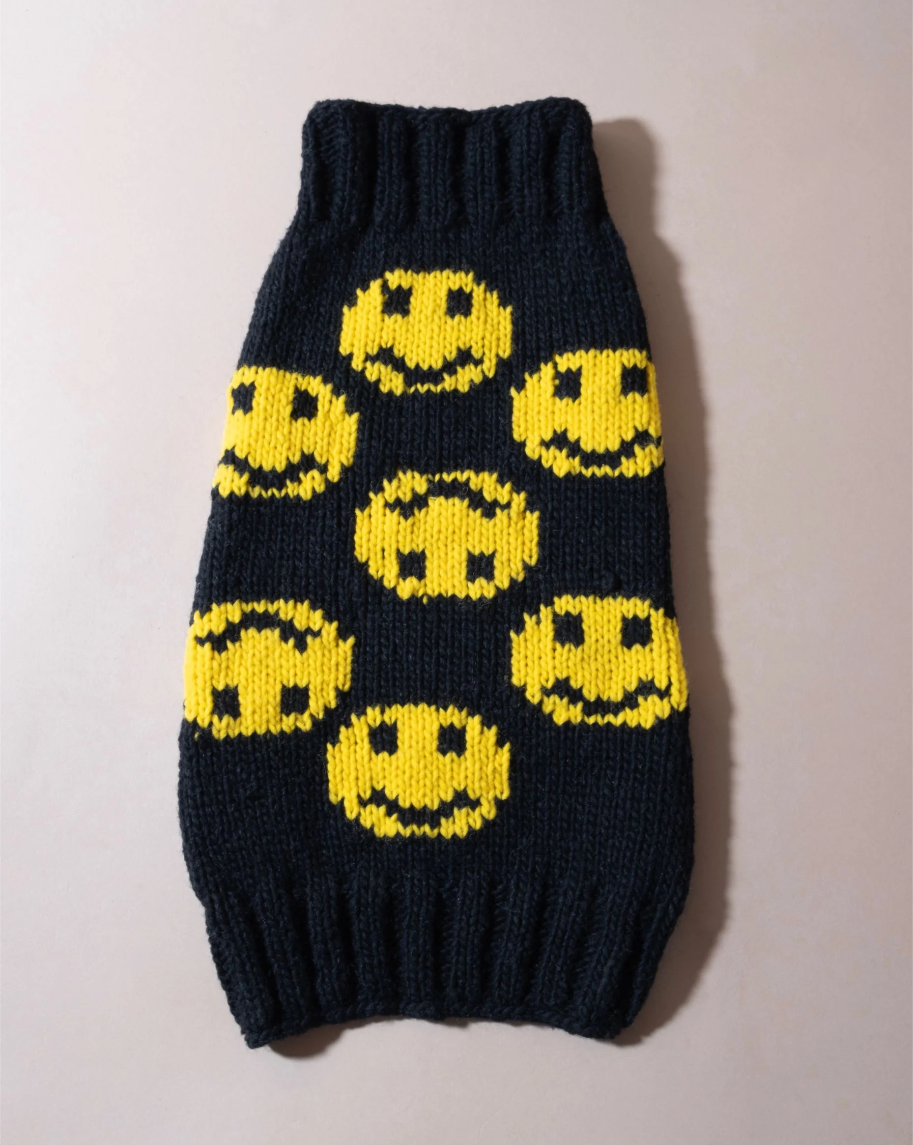 Grin + Wear It Black Smiley Dog Sweater - Image 2