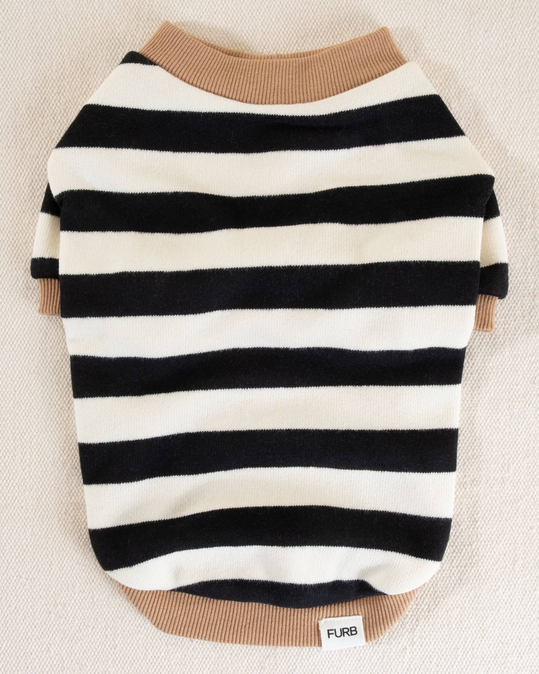 Cooper Black + White Striped Dog Sweatshirt - Image 2