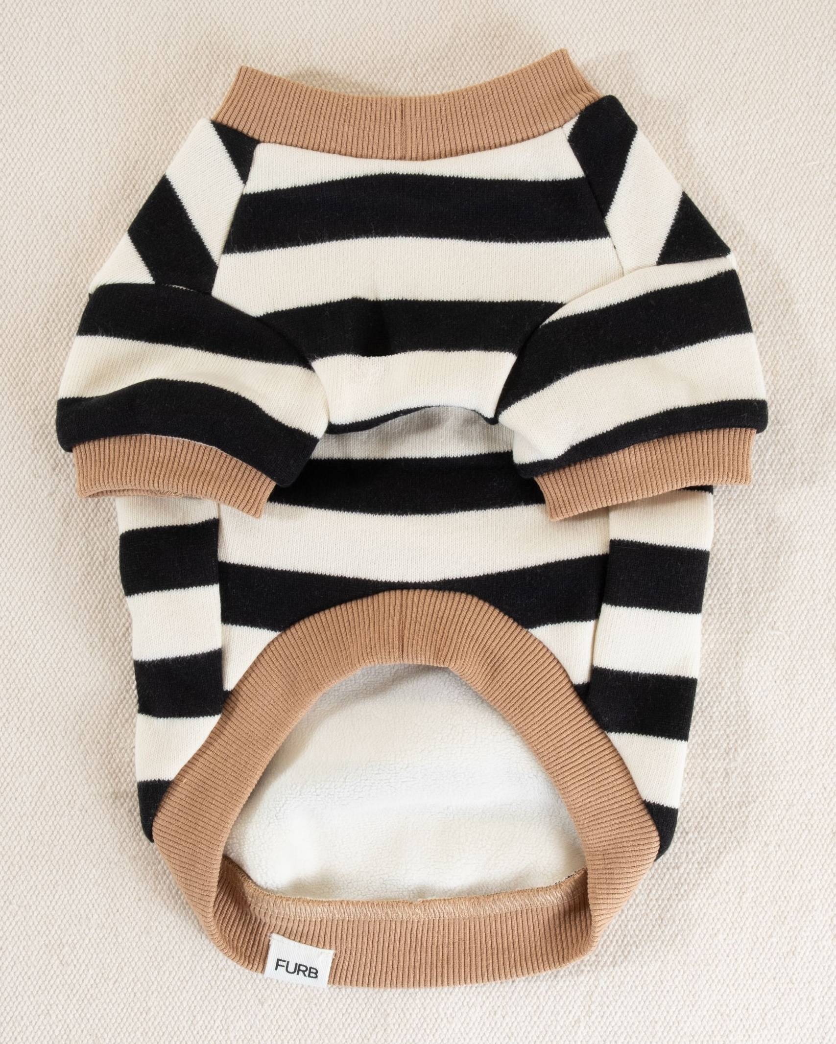 Cooper Black + White Striped Dog Sweatshirt - Image 4