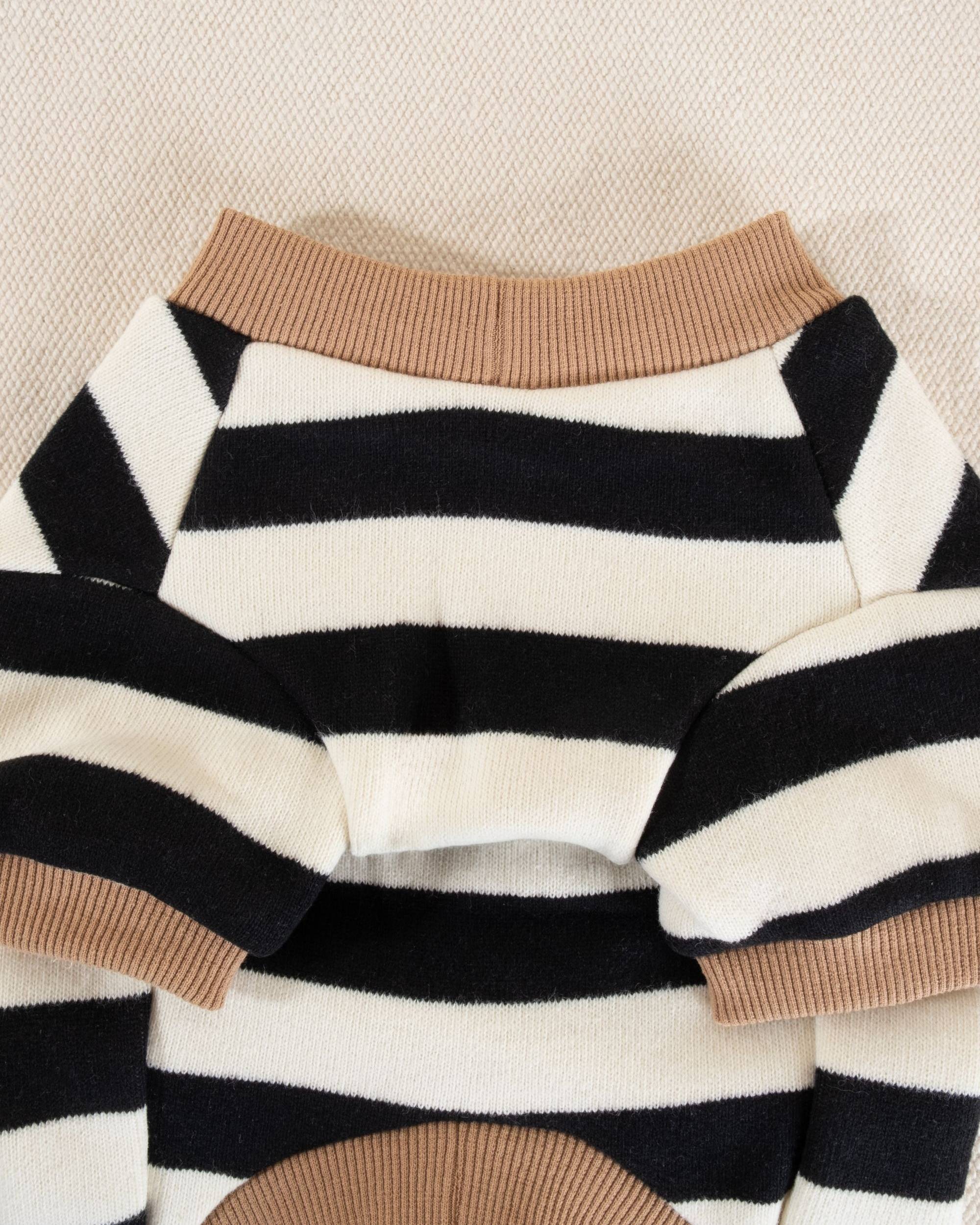 Cooper Black + White Striped Dog Sweatshirt - Image 6