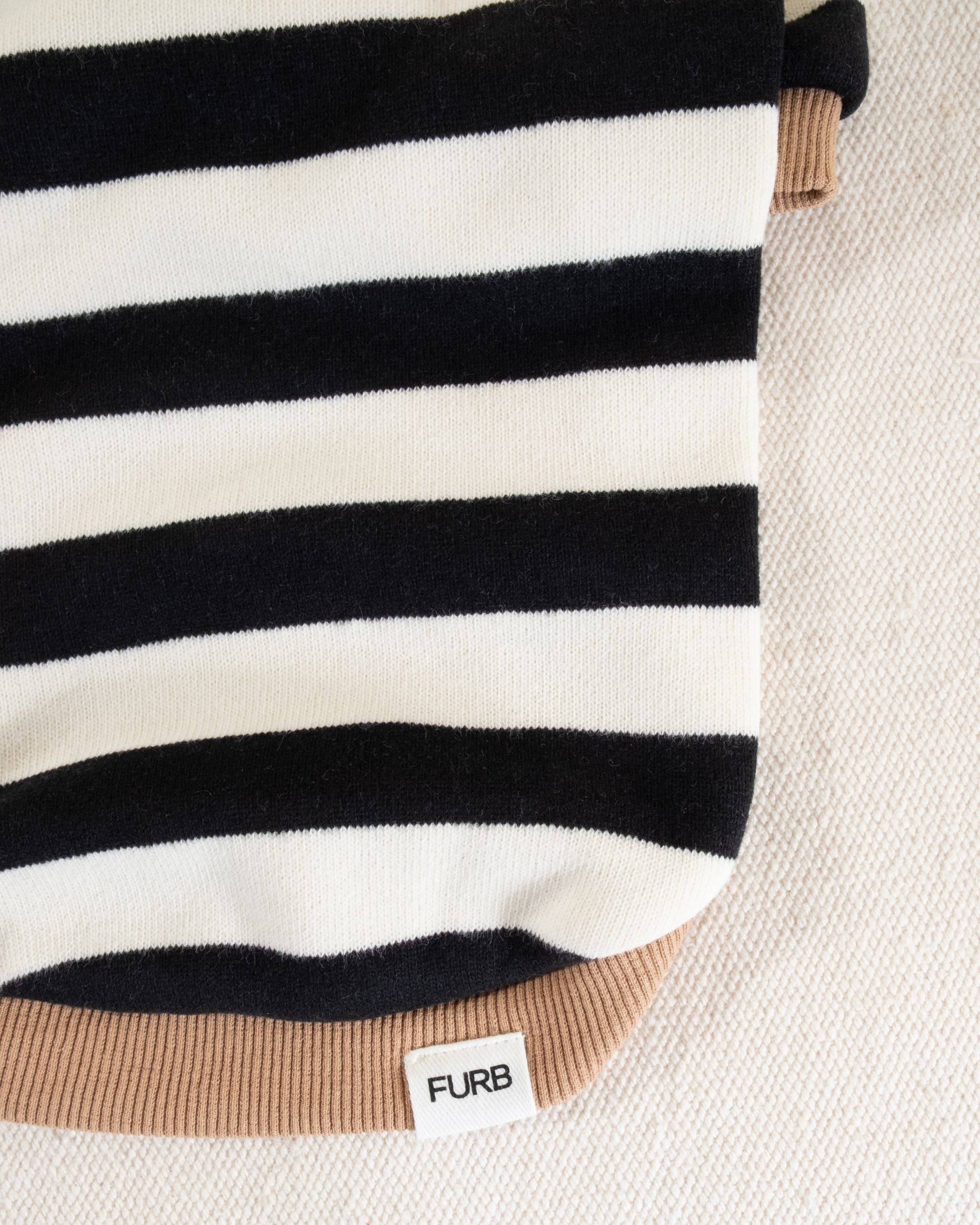 Cooper Black + White Striped Dog Sweatshirt - Image 7