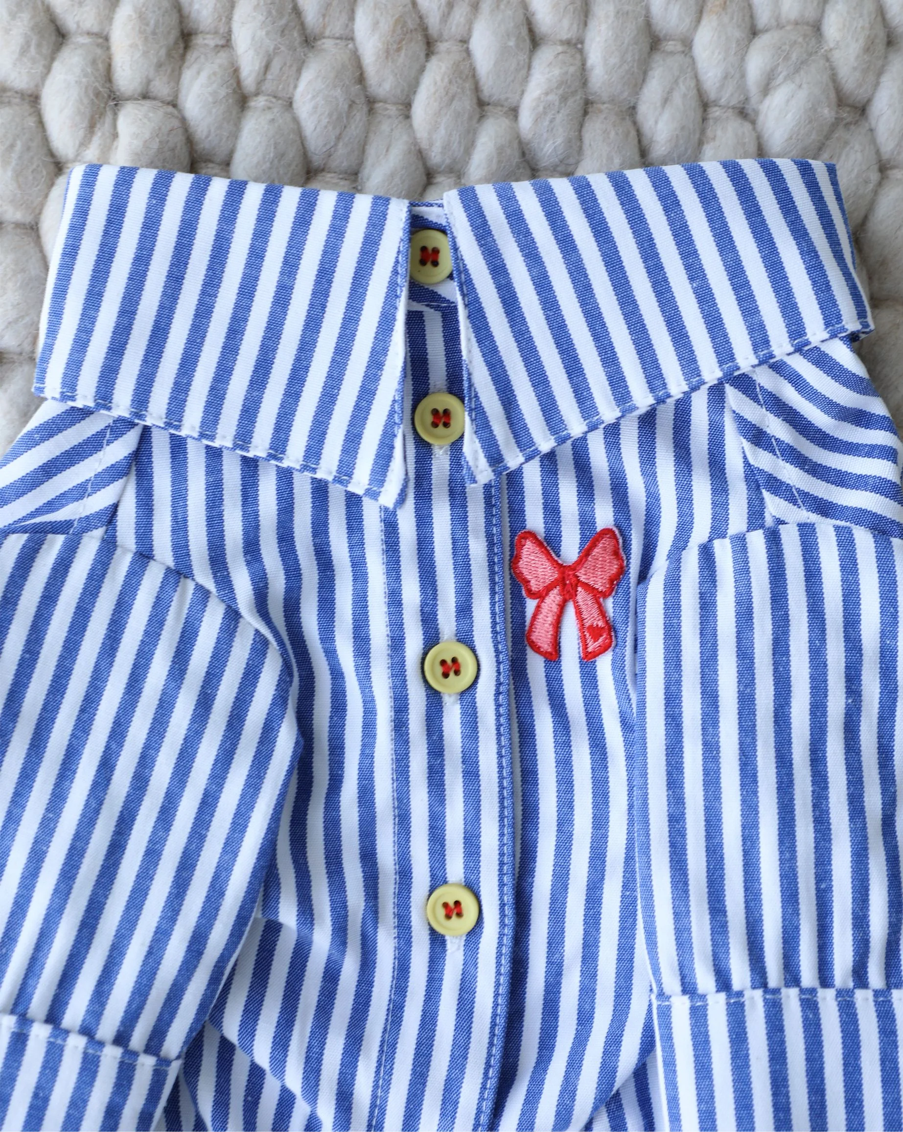 Nantucket Blue + White Striped Button Up - Image 4