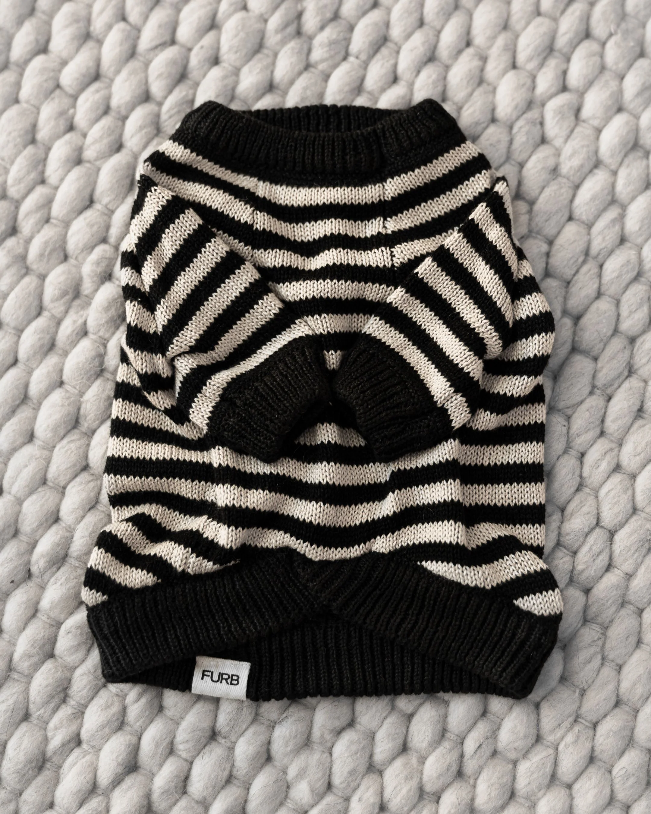 Like A Bandit Black Striped Dog Sweater - Image 3