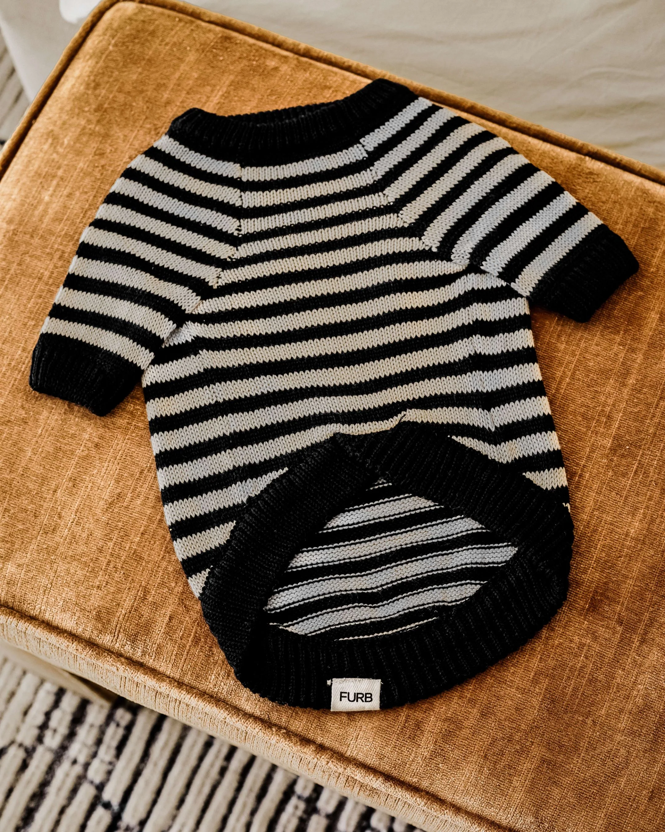 Like A Bandit Black Striped Dog Sweater - Image 6