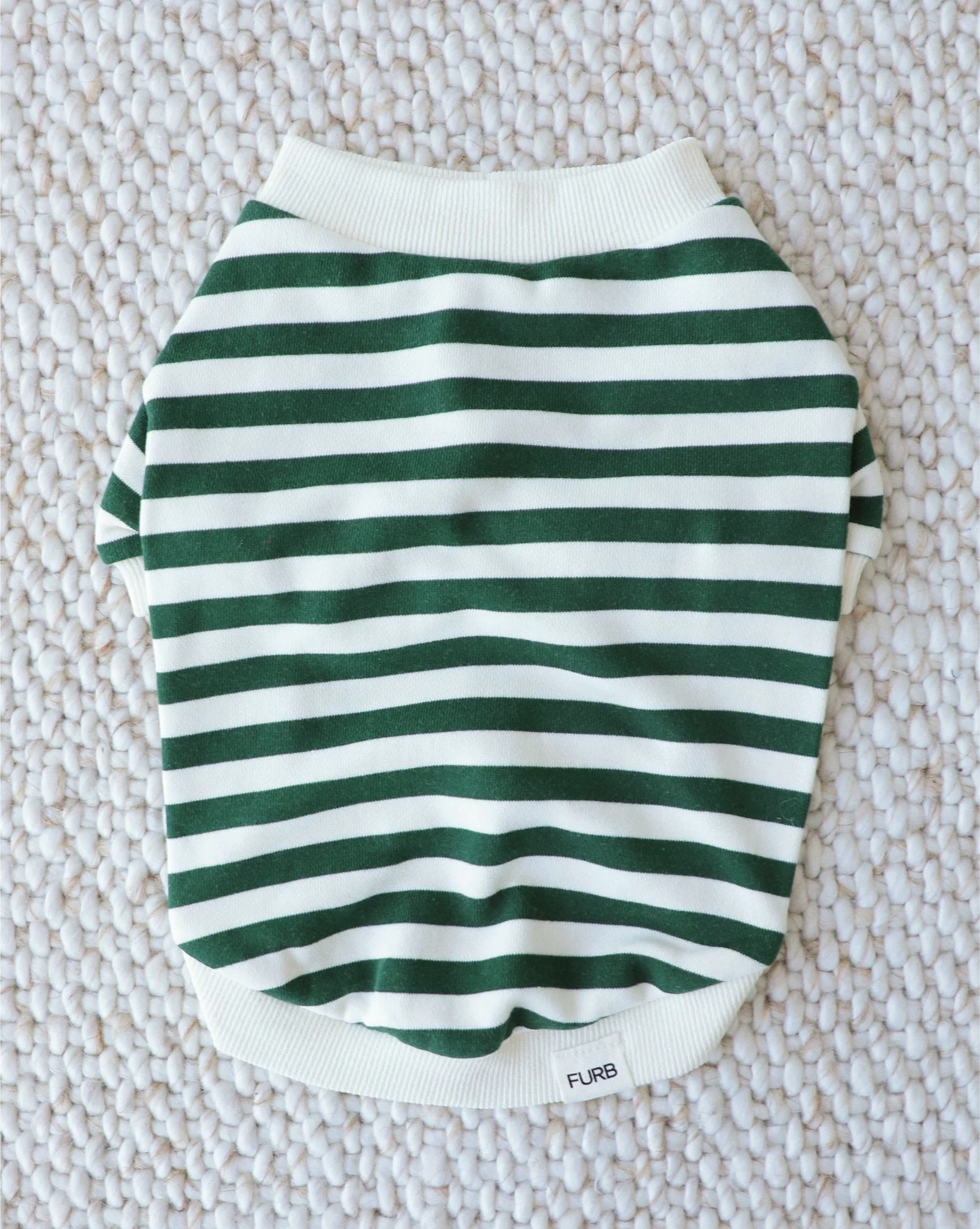 Cooper Green + Ivory Striped Dog Sweatshirt - Image 2