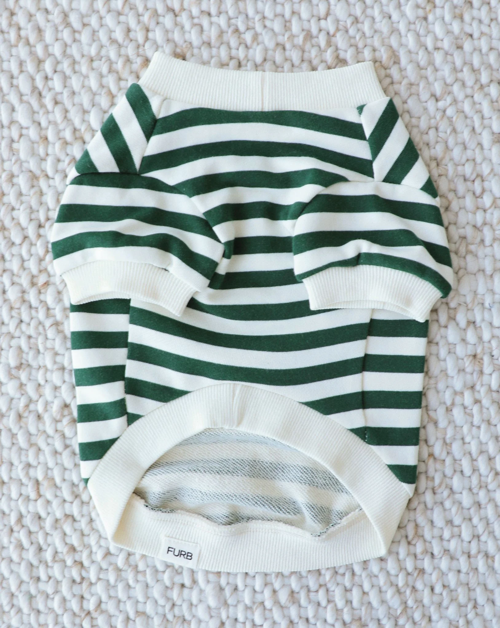 Cooper Green + Ivory Striped Dog Sweatshirt - Image 5