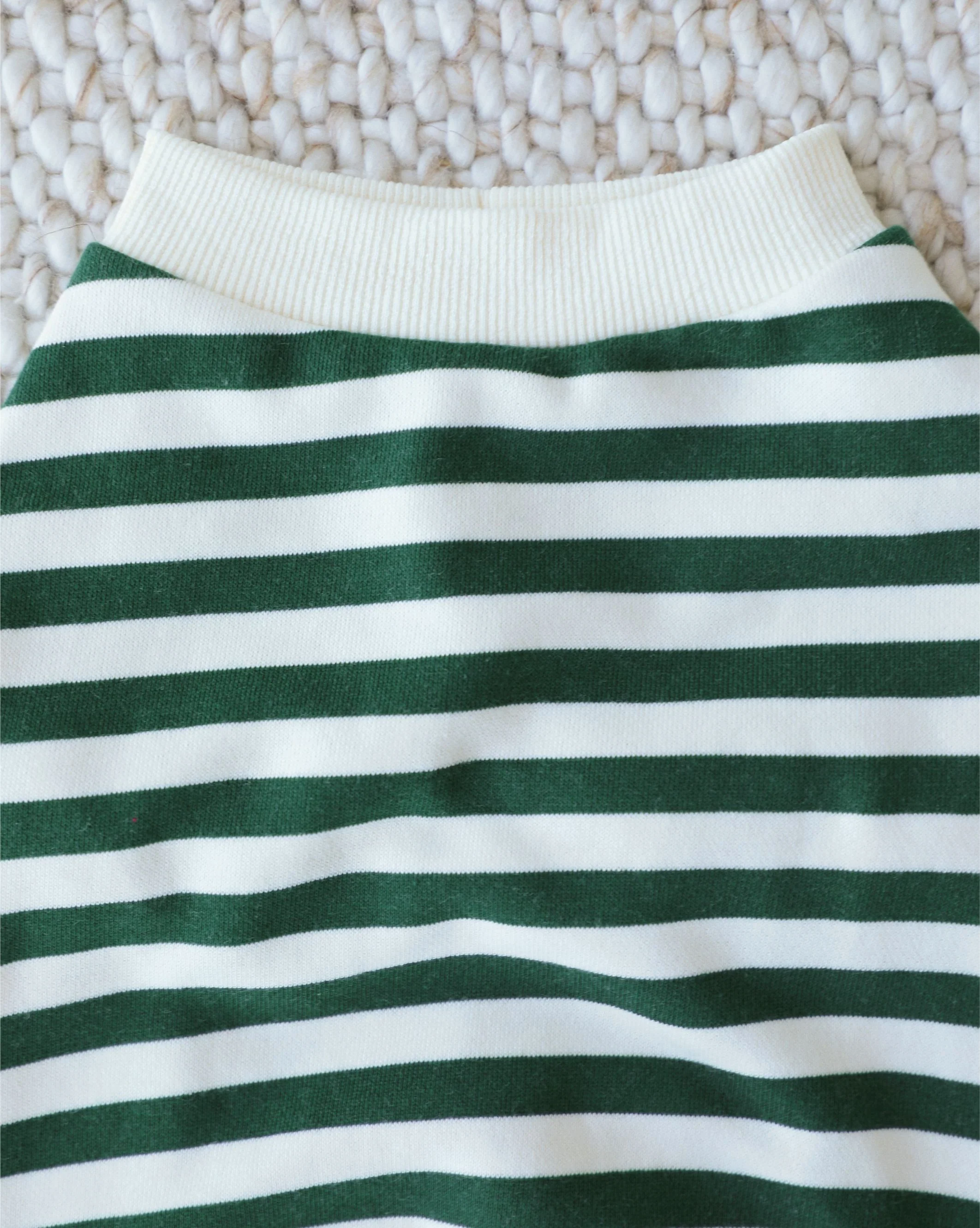 Cooper Green + Ivory Striped Dog Sweatshirt - Image 7