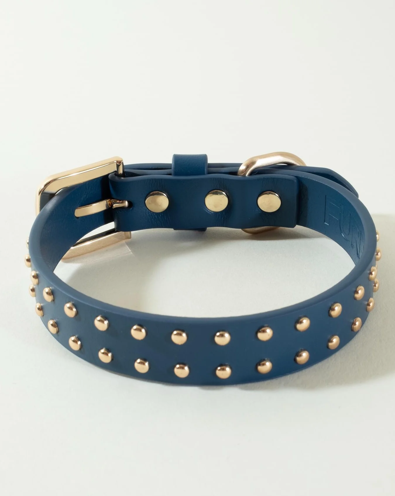 What a Stud Anchor Blue Leather Dog Collar - Image 3