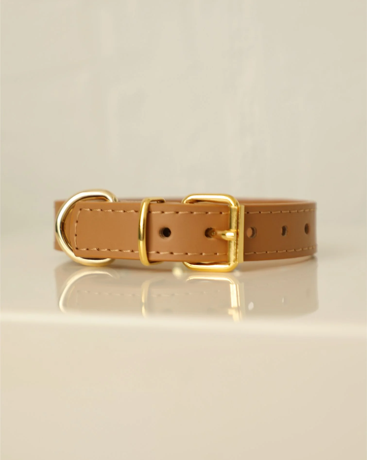 Nara Studded Camel Leather Collar - Image 3