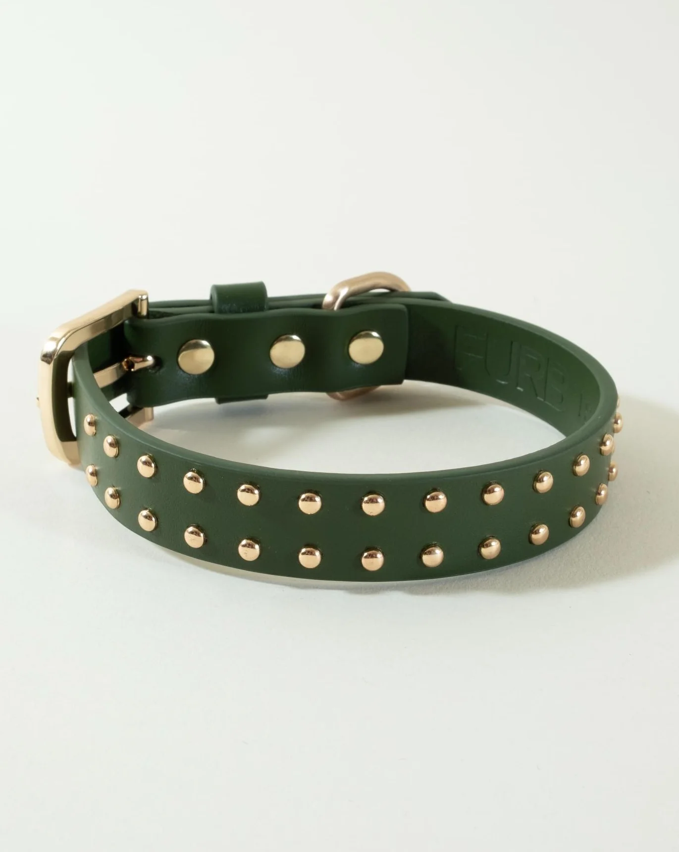 What a Stud Olive Leather Dog Collar - Image 2