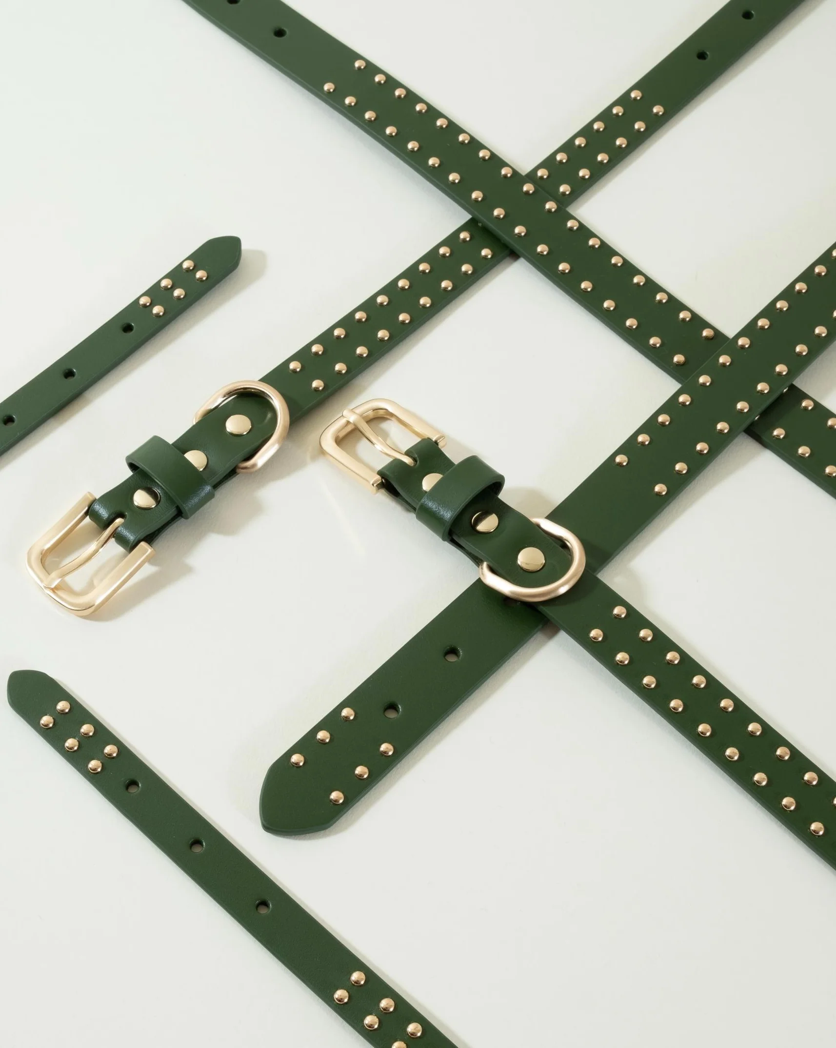 What a Stud Olive Leather Dog Collar - Image 4