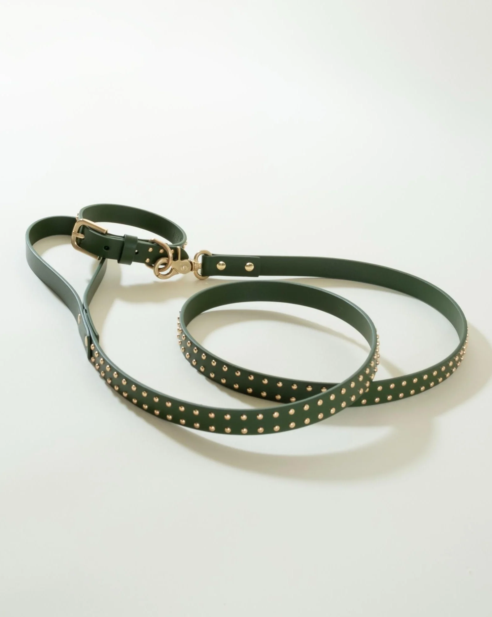 What a Stud Olive Leather Dog Collar - Image 5
