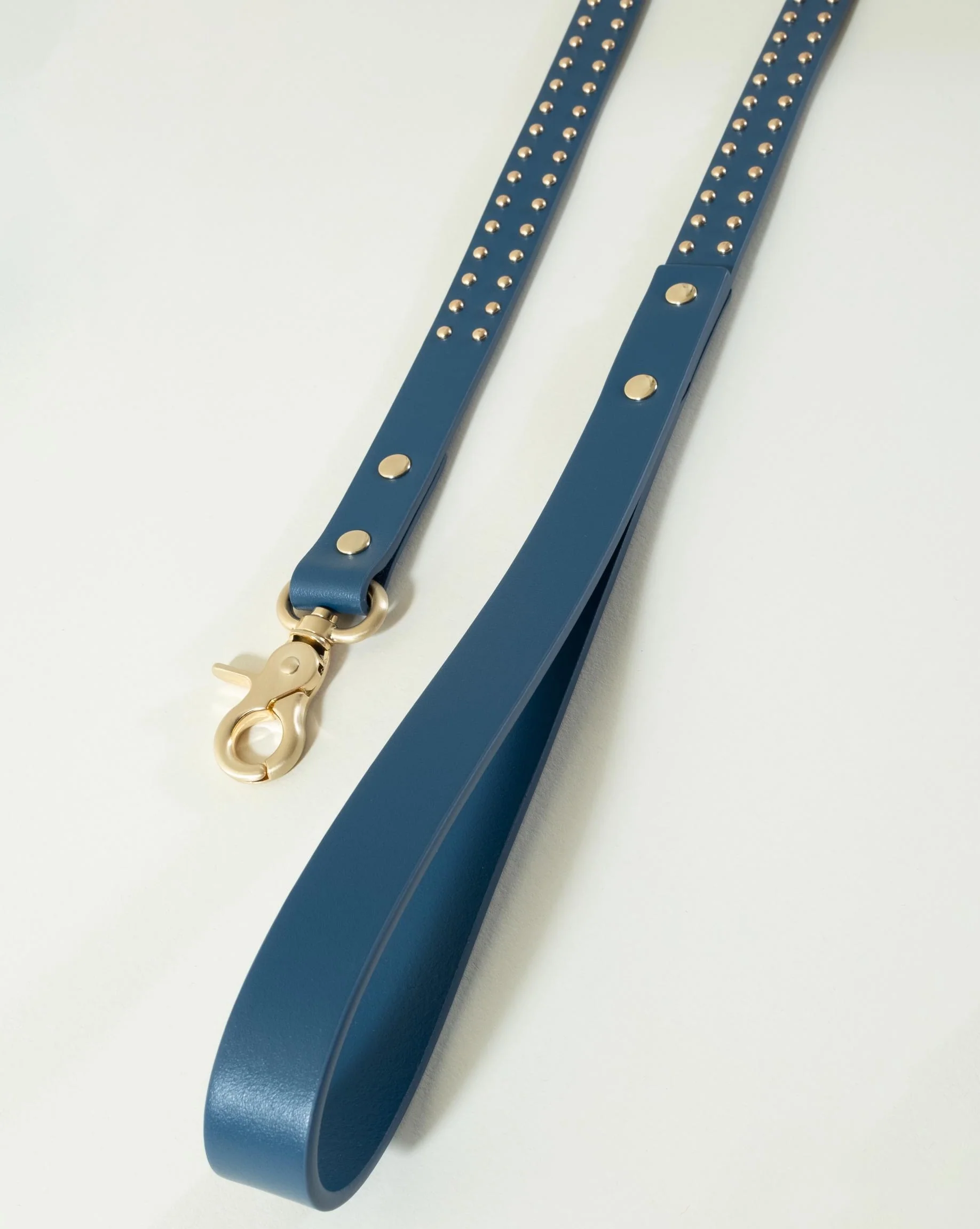 What a Stud Anchor Blue Leather Dog Leash - Image 4