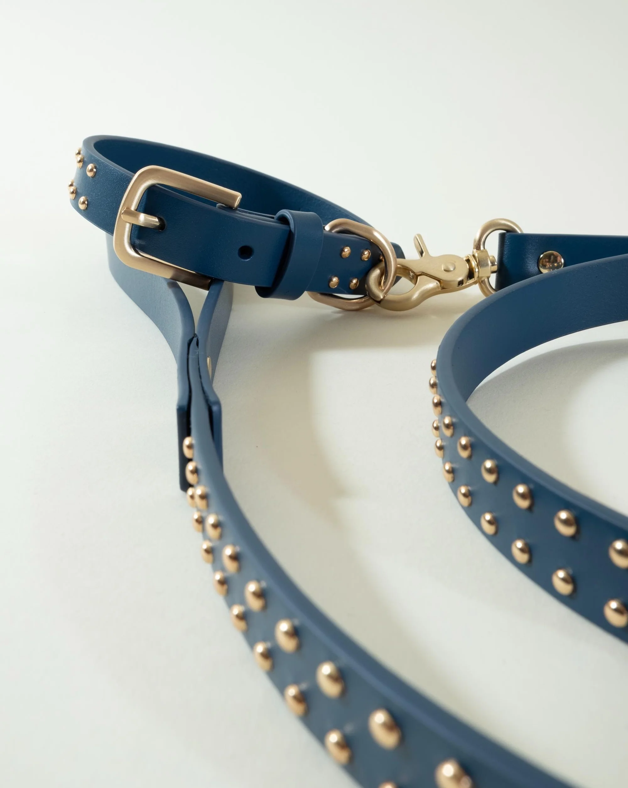 What a Stud Anchor Blue Leather Dog Leash - Image 6