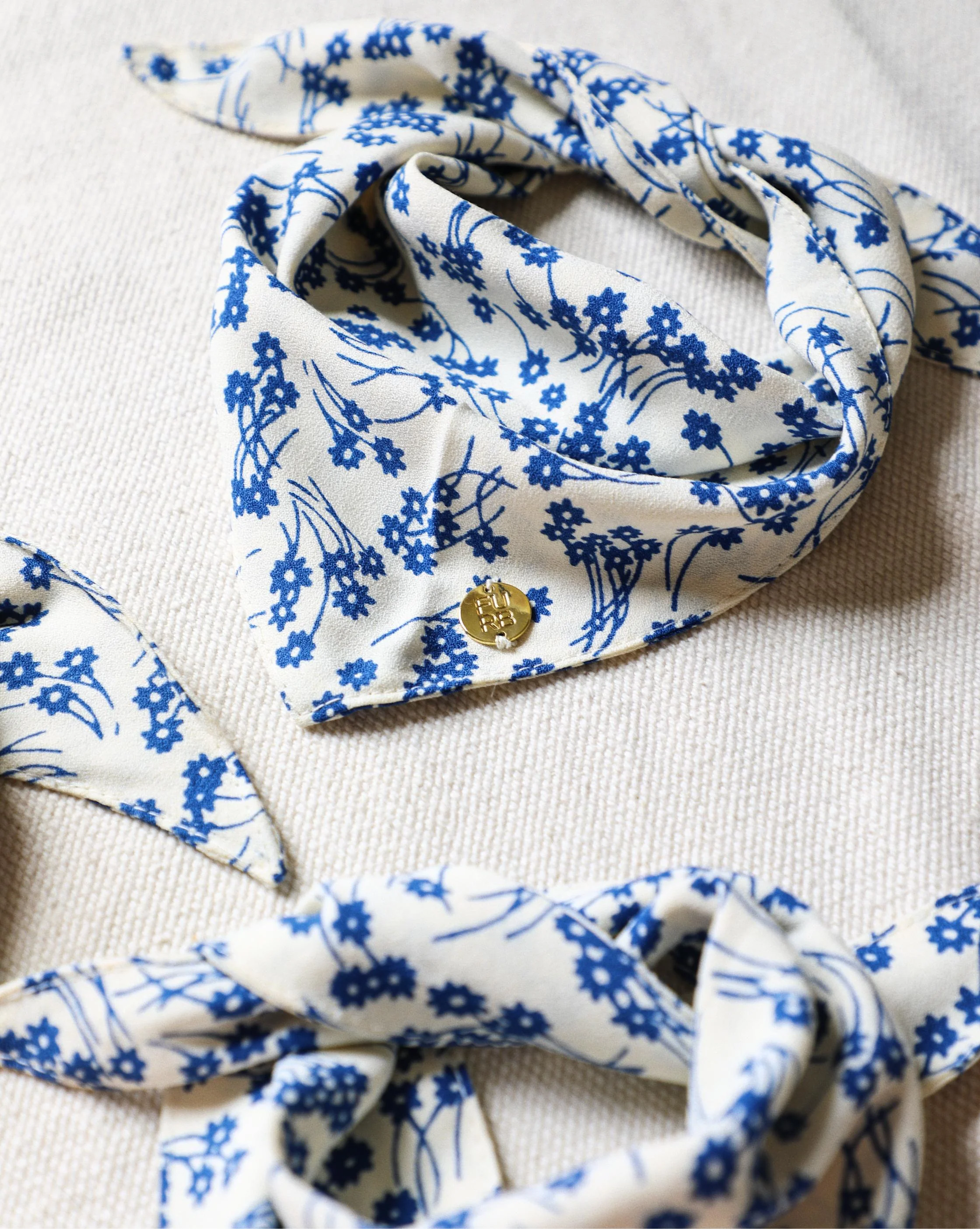 Only the Best Bandana in Bright Blue Floral - Image 2