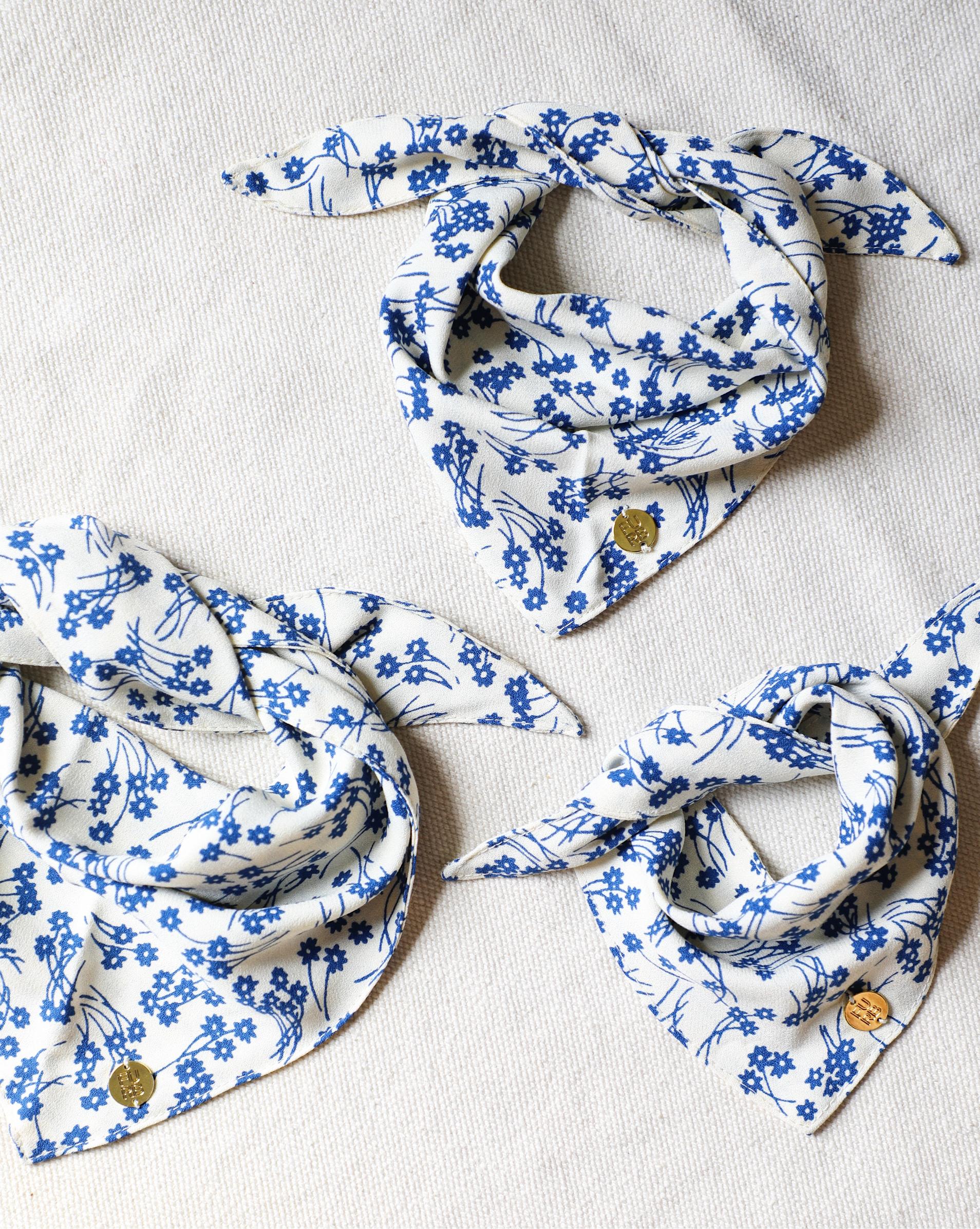 Only the Best Bandana in Bright Blue Floral - Image 4