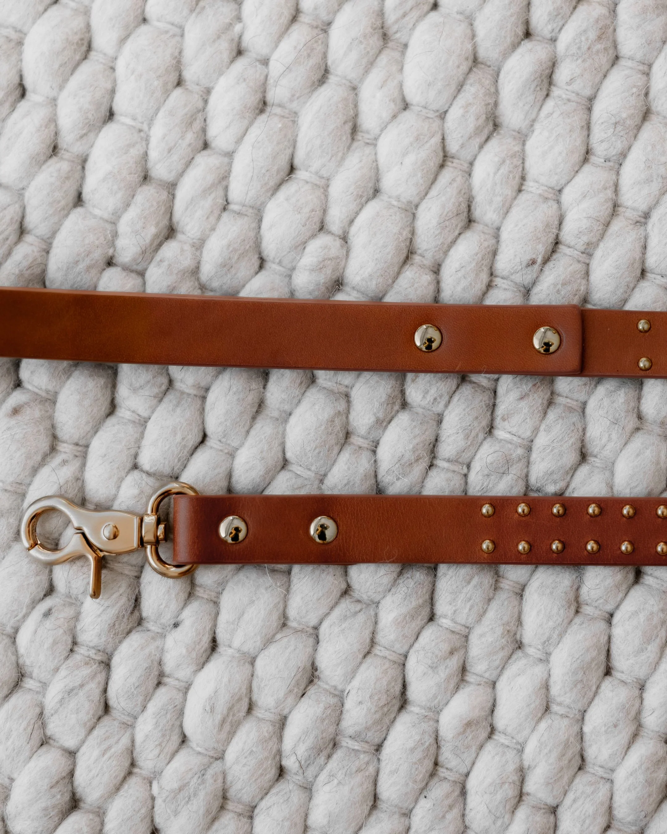 What a Stud Tan Leather Dog Leash - Image 6