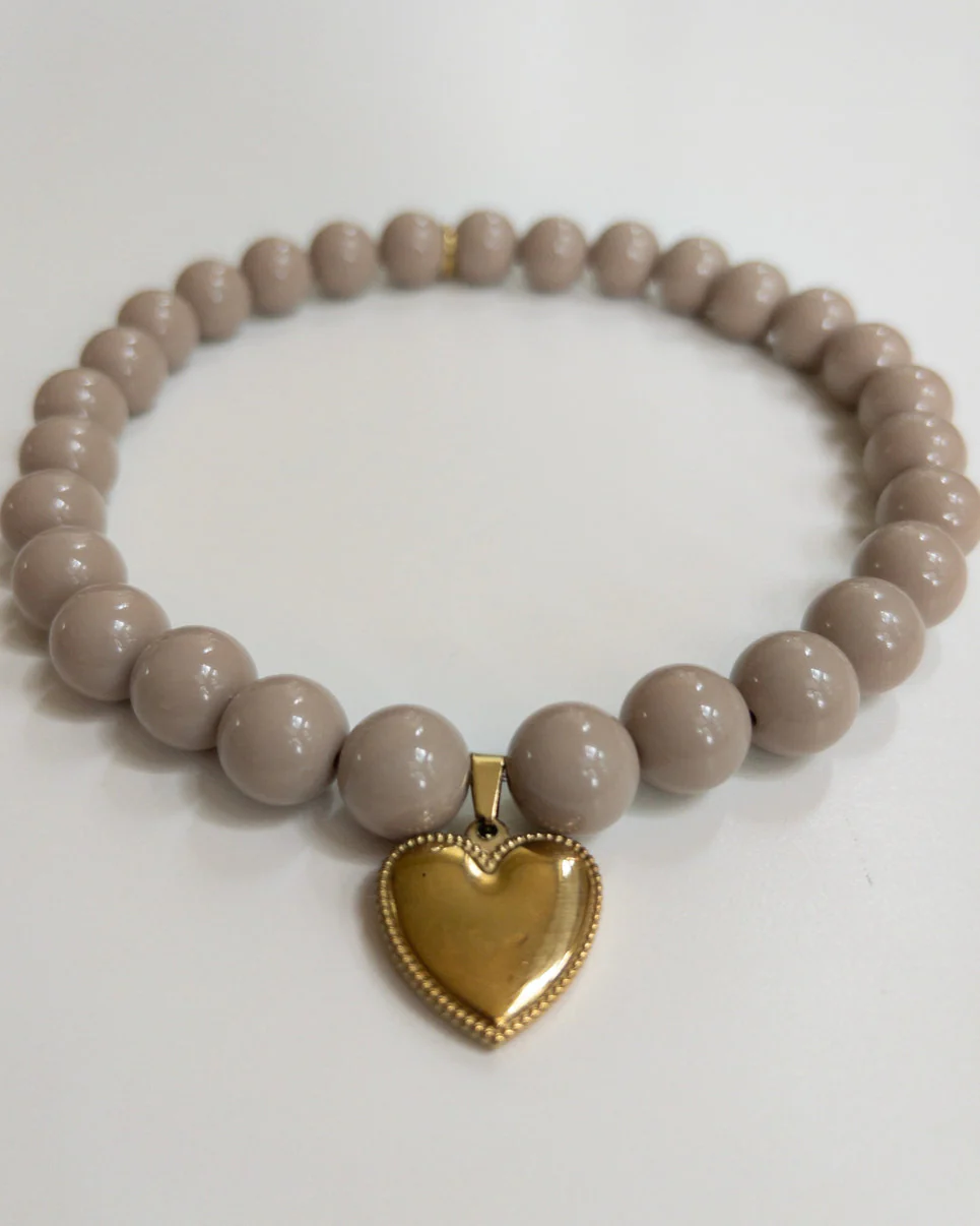Polished Pup Taupe Beaded Dog Necklace