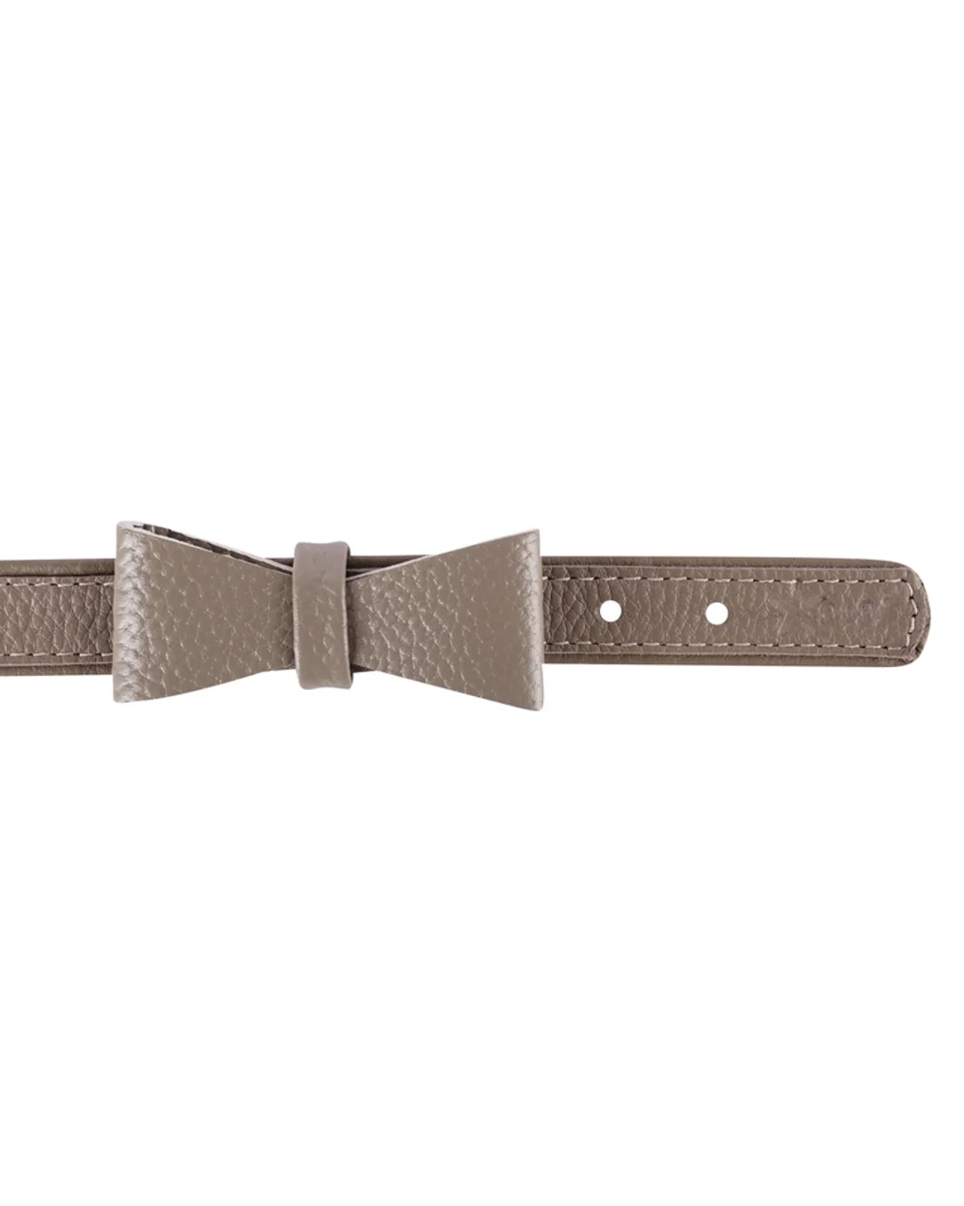 Demure Dog Taupe Leather Bow Tie - Image 3