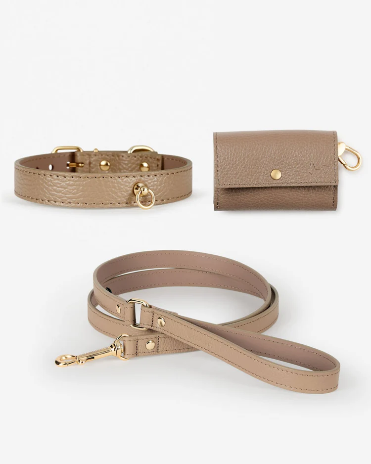 Nara Collar Taupe Leather Walk Kit