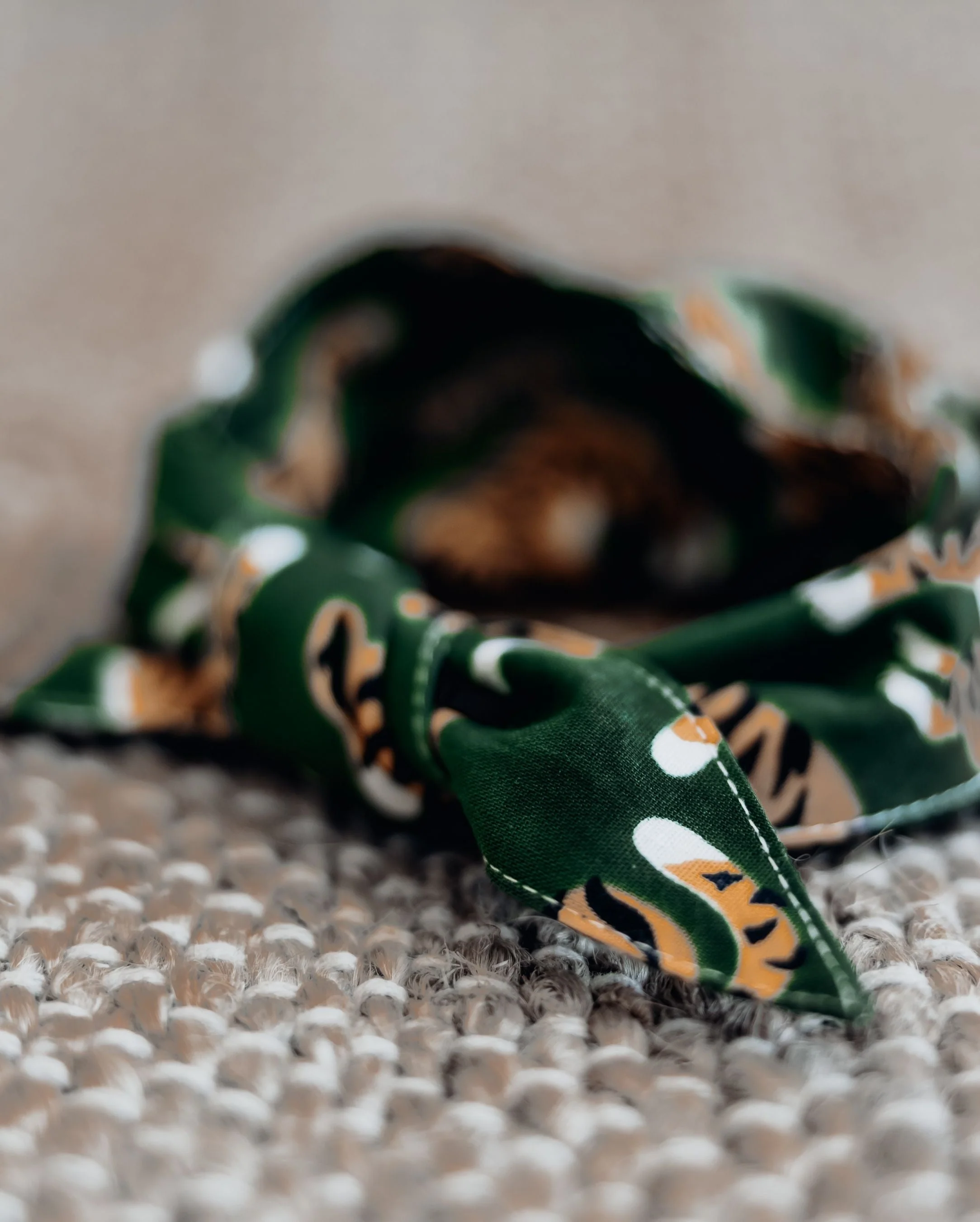 El Tigre Green Print Dog Bandana - Image 3