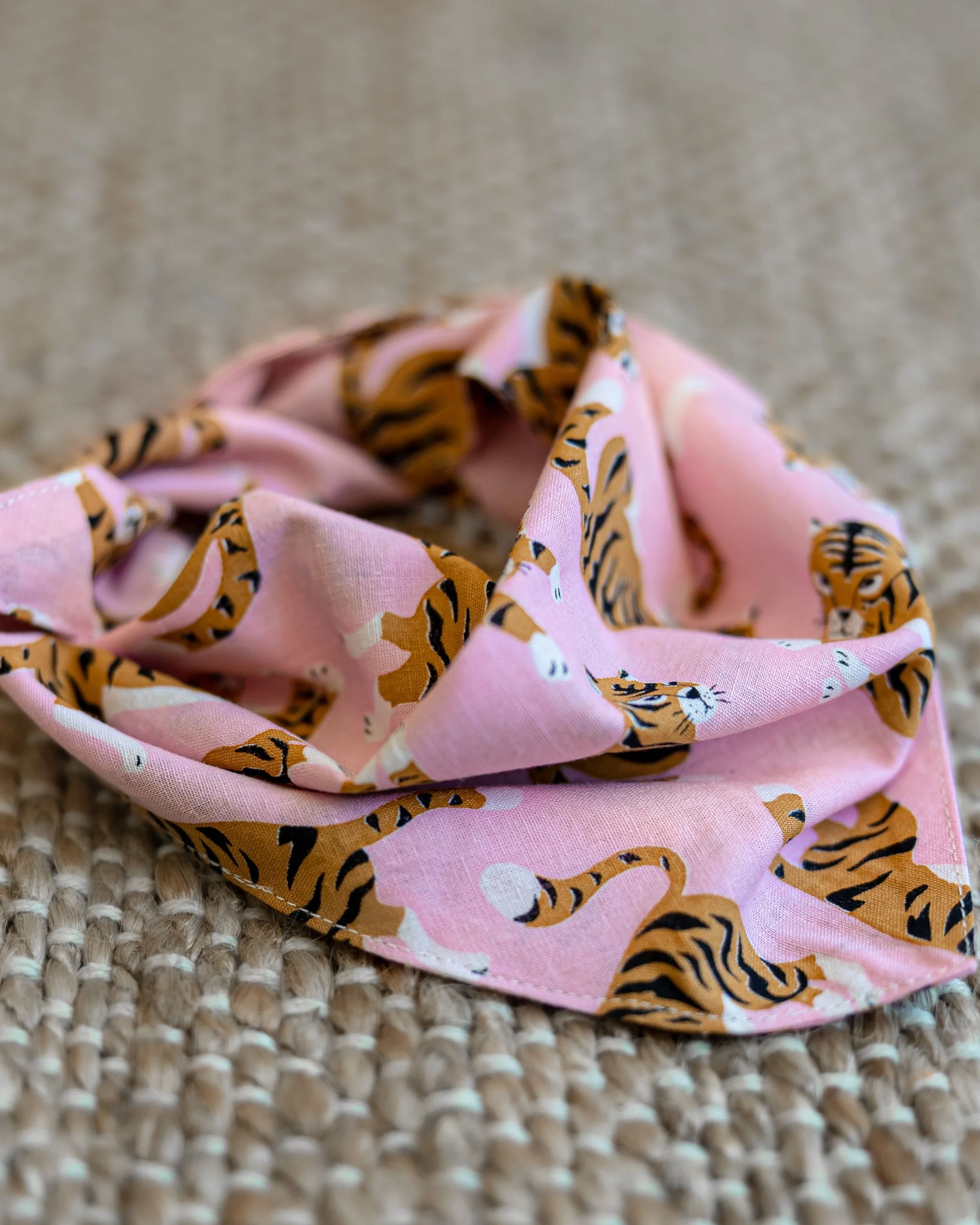 El Tigre Pink Print Dog Bandana