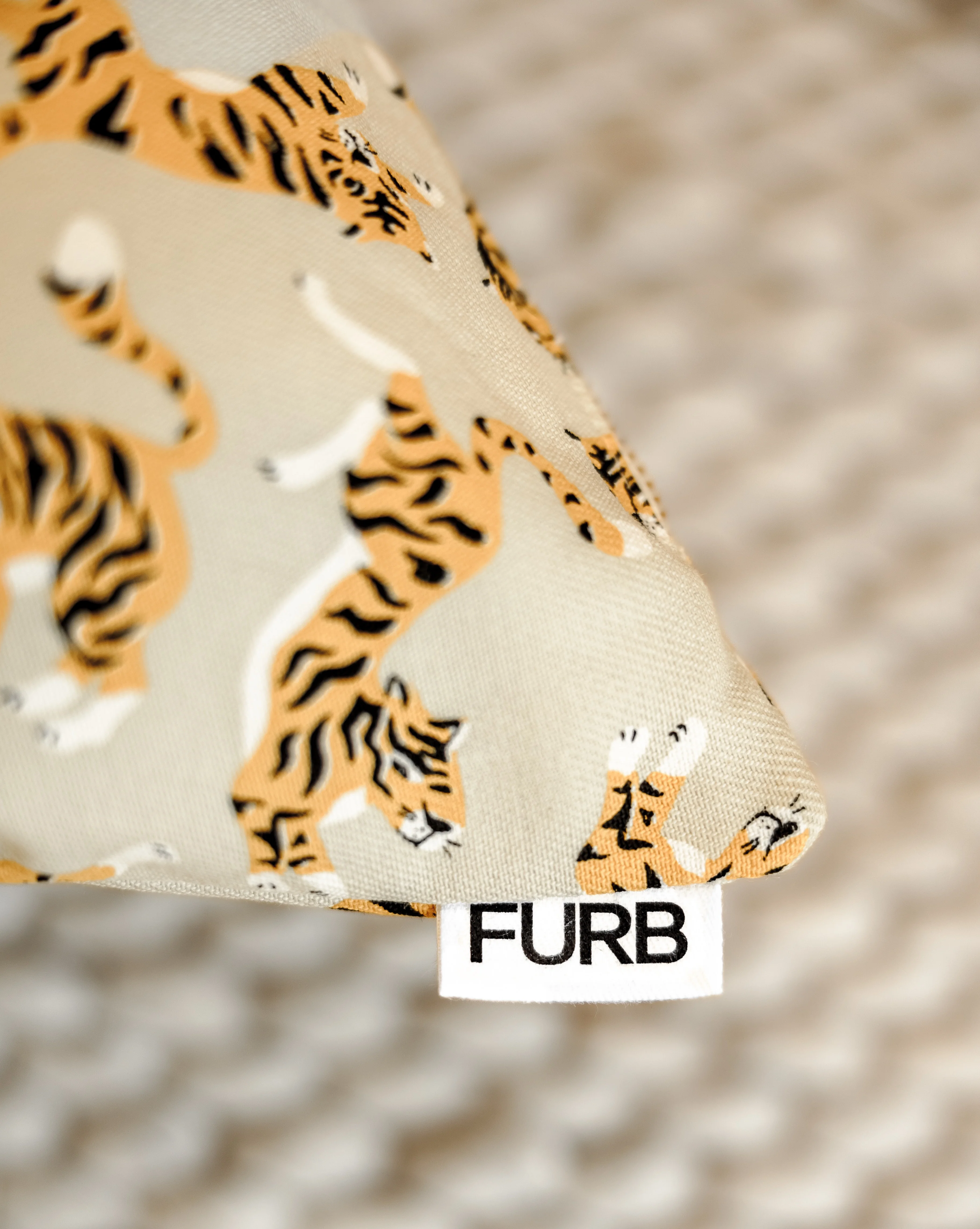 El Tigre Taupe Dog Bed, Cover Only