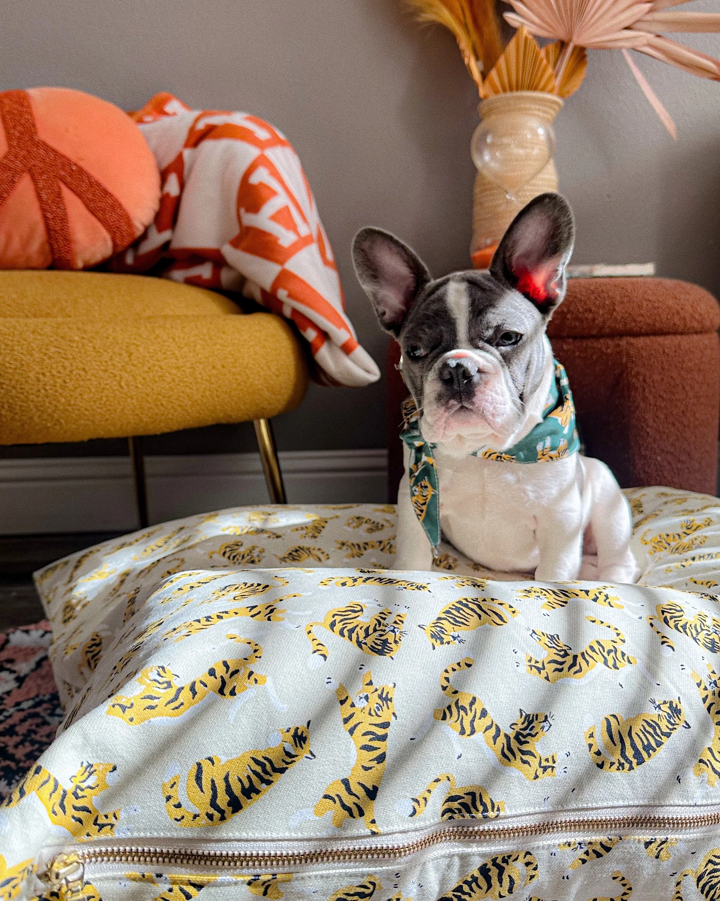 El Tigre Taupe Dog Bed, Cover Only - Image 6