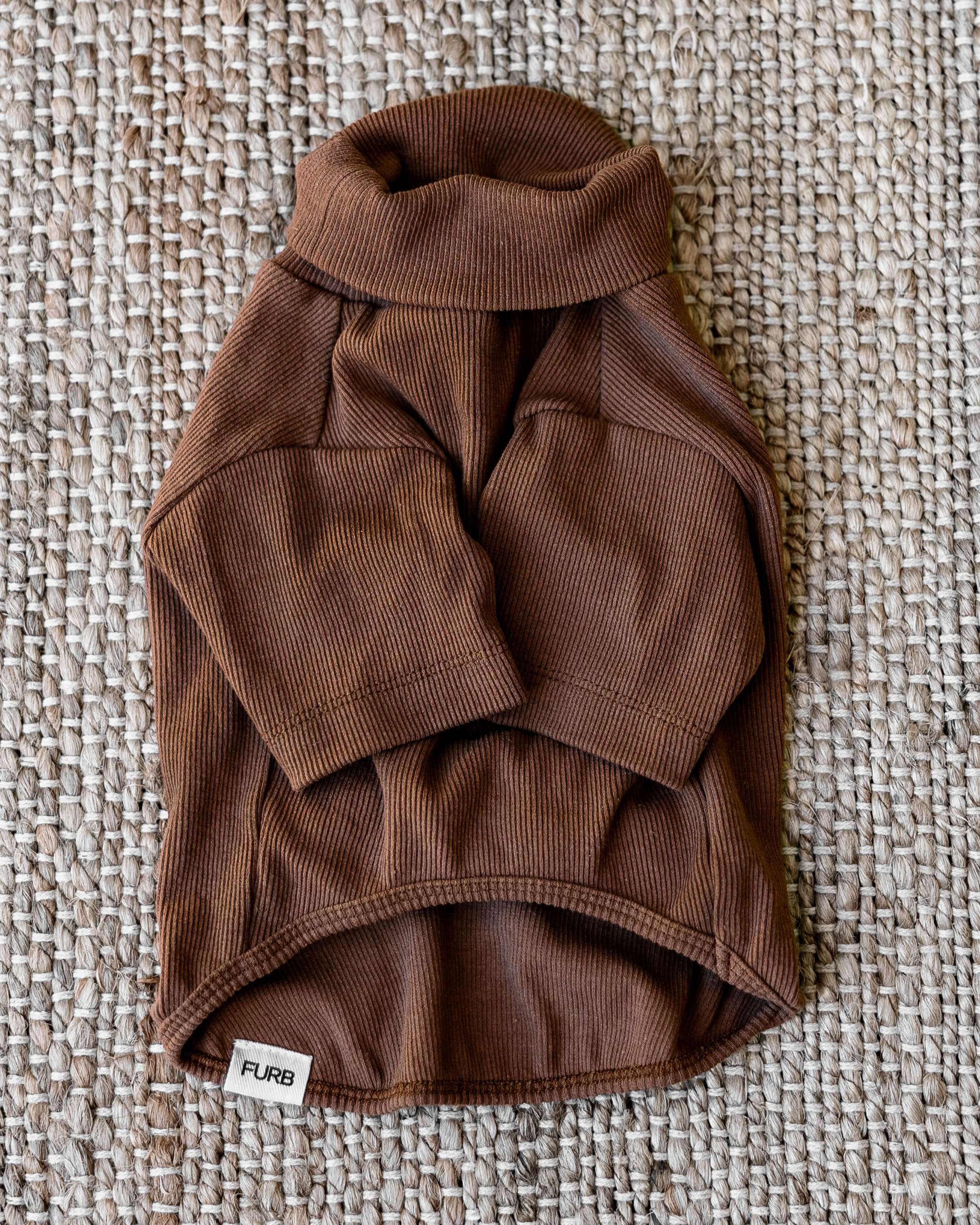 Halifax Nutmeg Ribbed Dog Turtleneck - Image 3