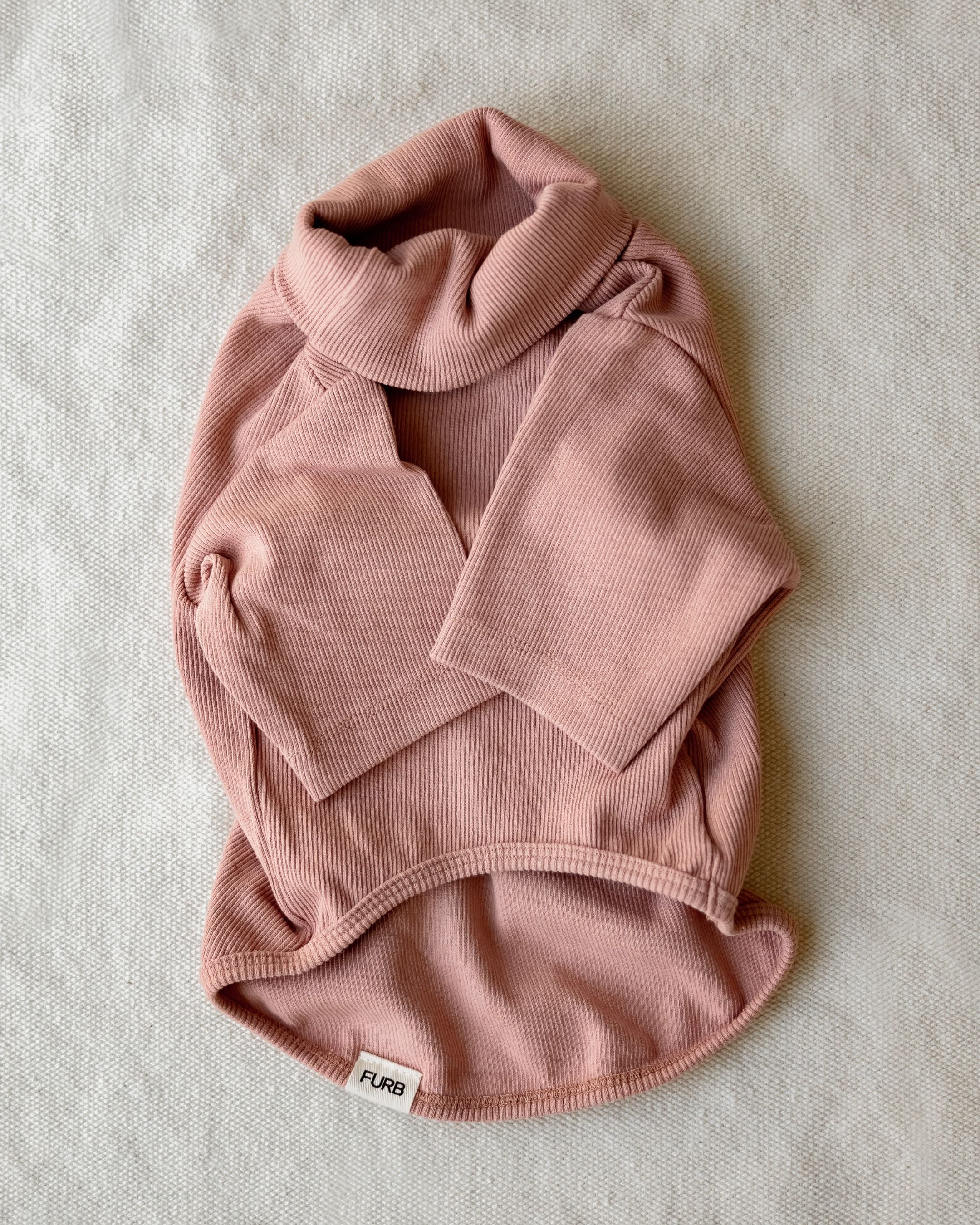 Halifax Dusty Rose Ribbed Dog Turtleneck - Image 3