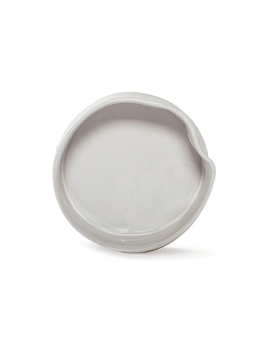 In the Groove White Ribbed Dog Bowl - Image 2