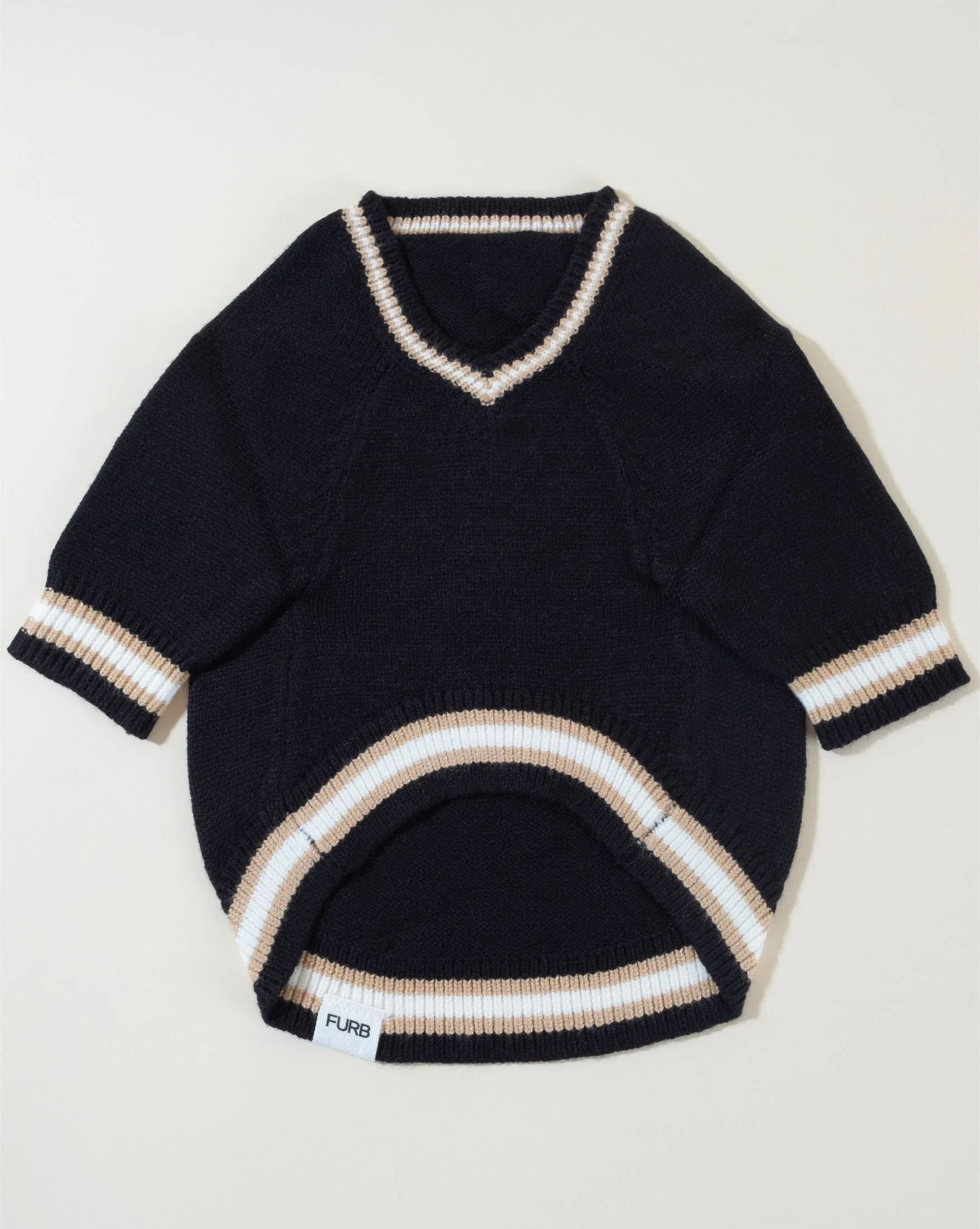Ivy League Black V-Neck Sweater - Image 2