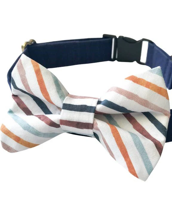 Take a Bow Striped Cotton Bow Tie - Image 2